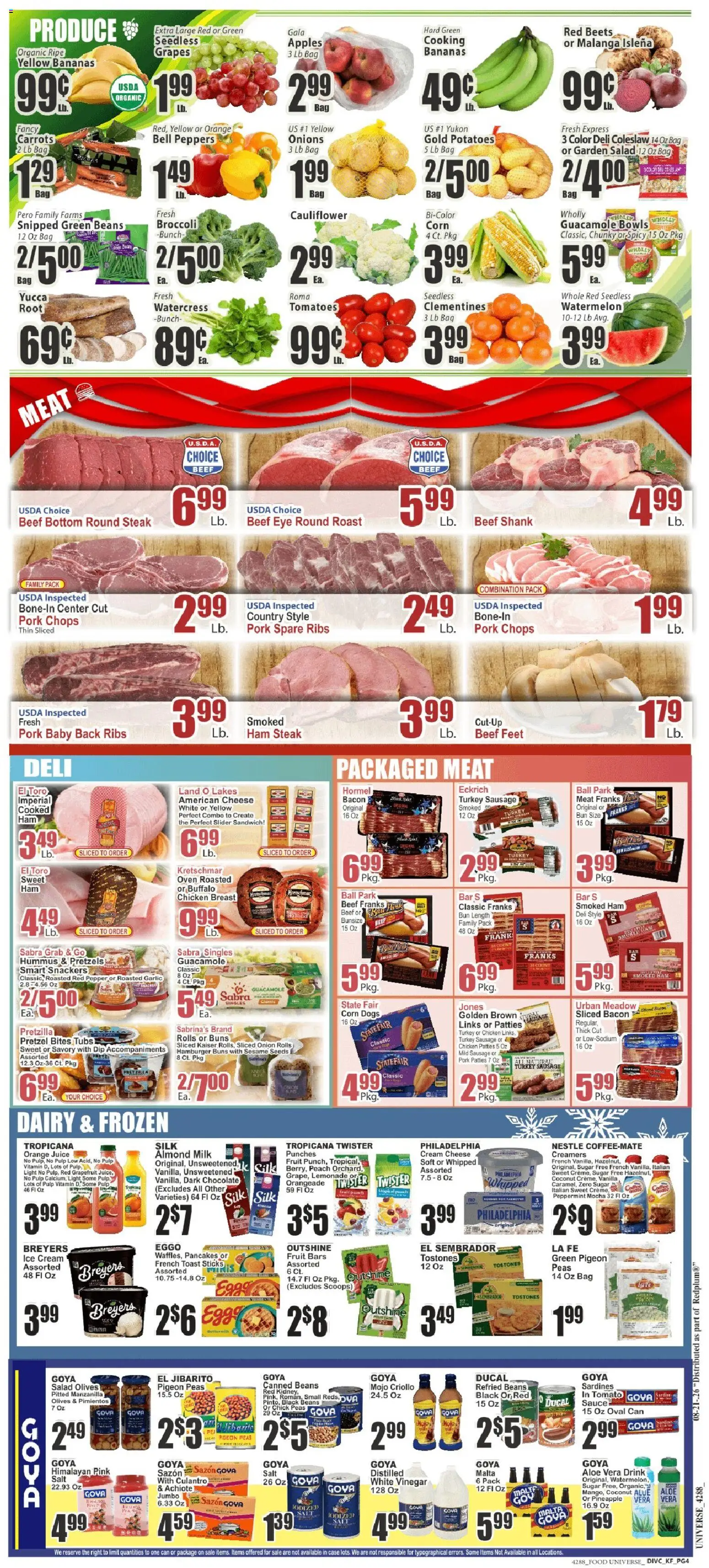 Food Universe Weekly Ad - valid from 08/21/2026 | Page: 4 | Products: Turkey, Sesame, Aloe Vera, Vanilla