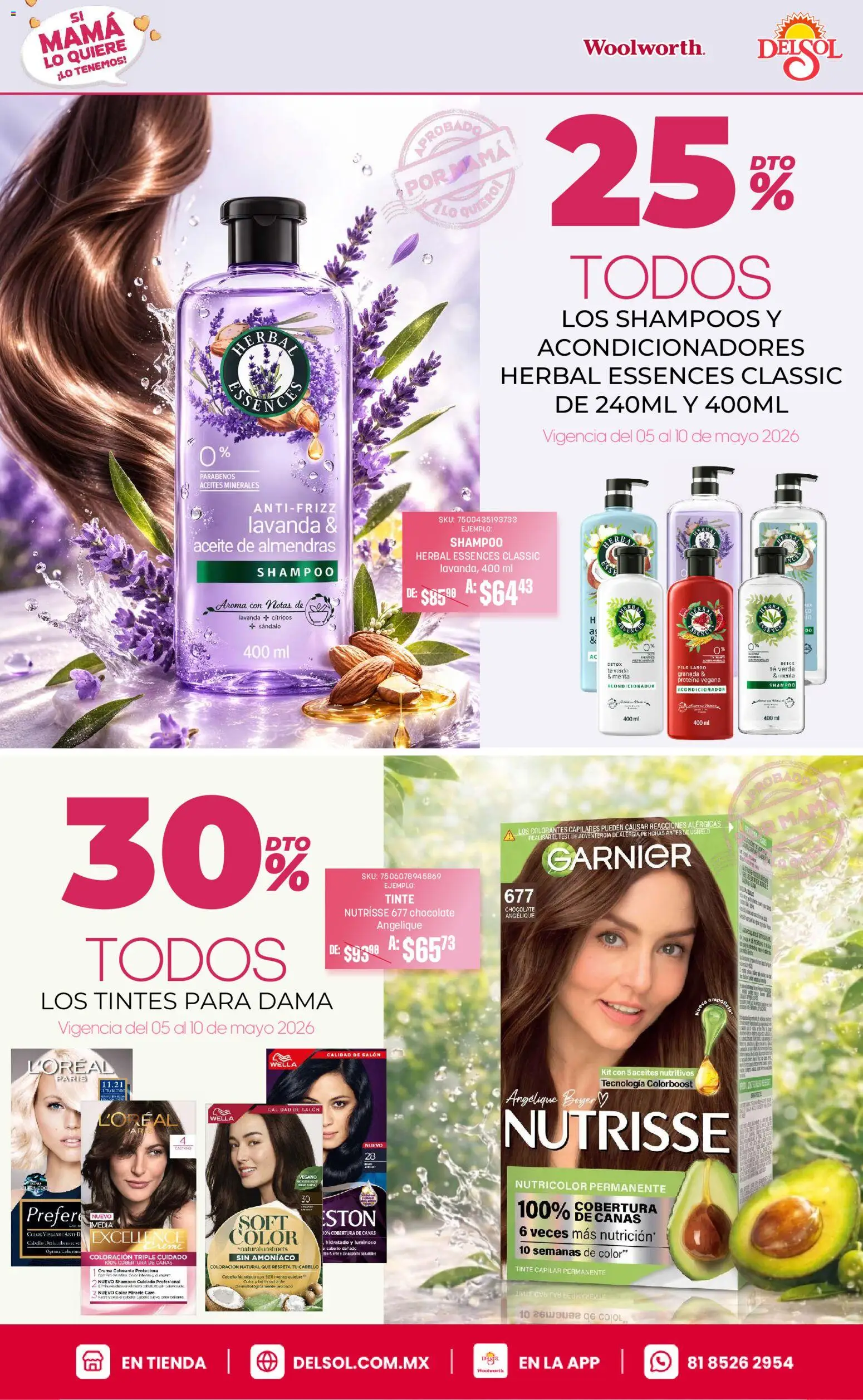 Nuevas ofertas de Del Sol y Woolworth válidas en toda la República Mexicana desde el 05.05.2026. ¡Encuentra las mejores ofertas en Del Sol y Woolworth catálogo! | Página: 16 | Productos: Almendras, Crema, Chocolate, Acondicionador