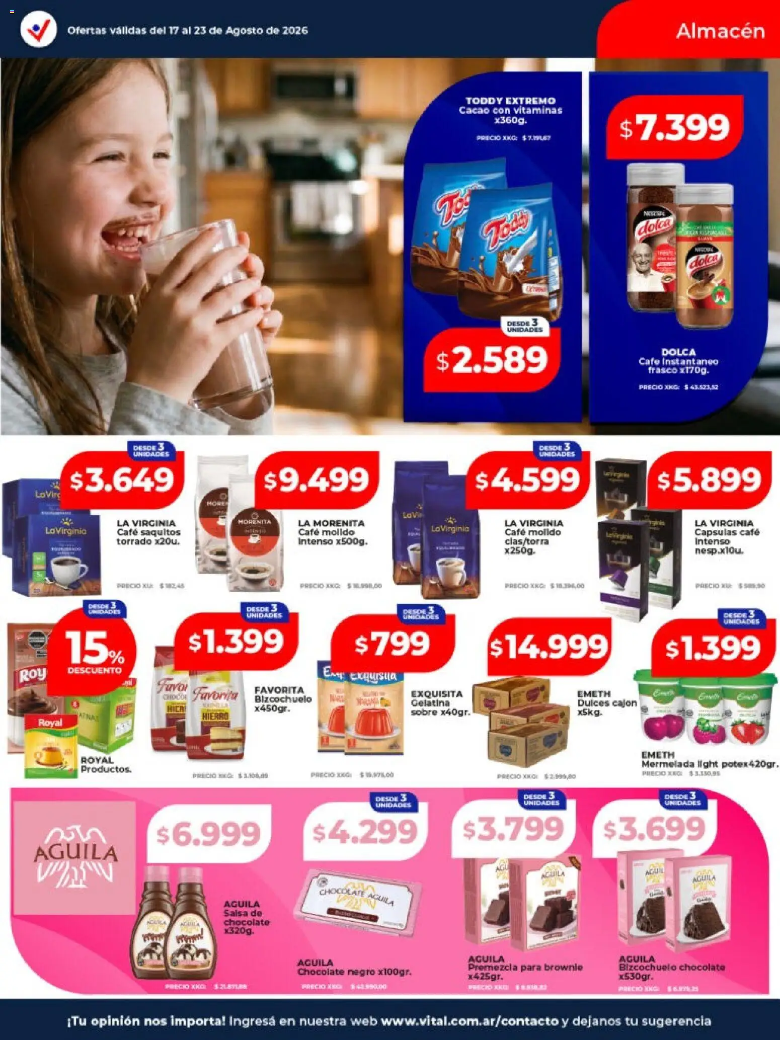 Vital - Ofertas │ válido desde el 17/08/2026 | Página: 20 | Productos: Gelatina, Frasco, Cacao, Café molido