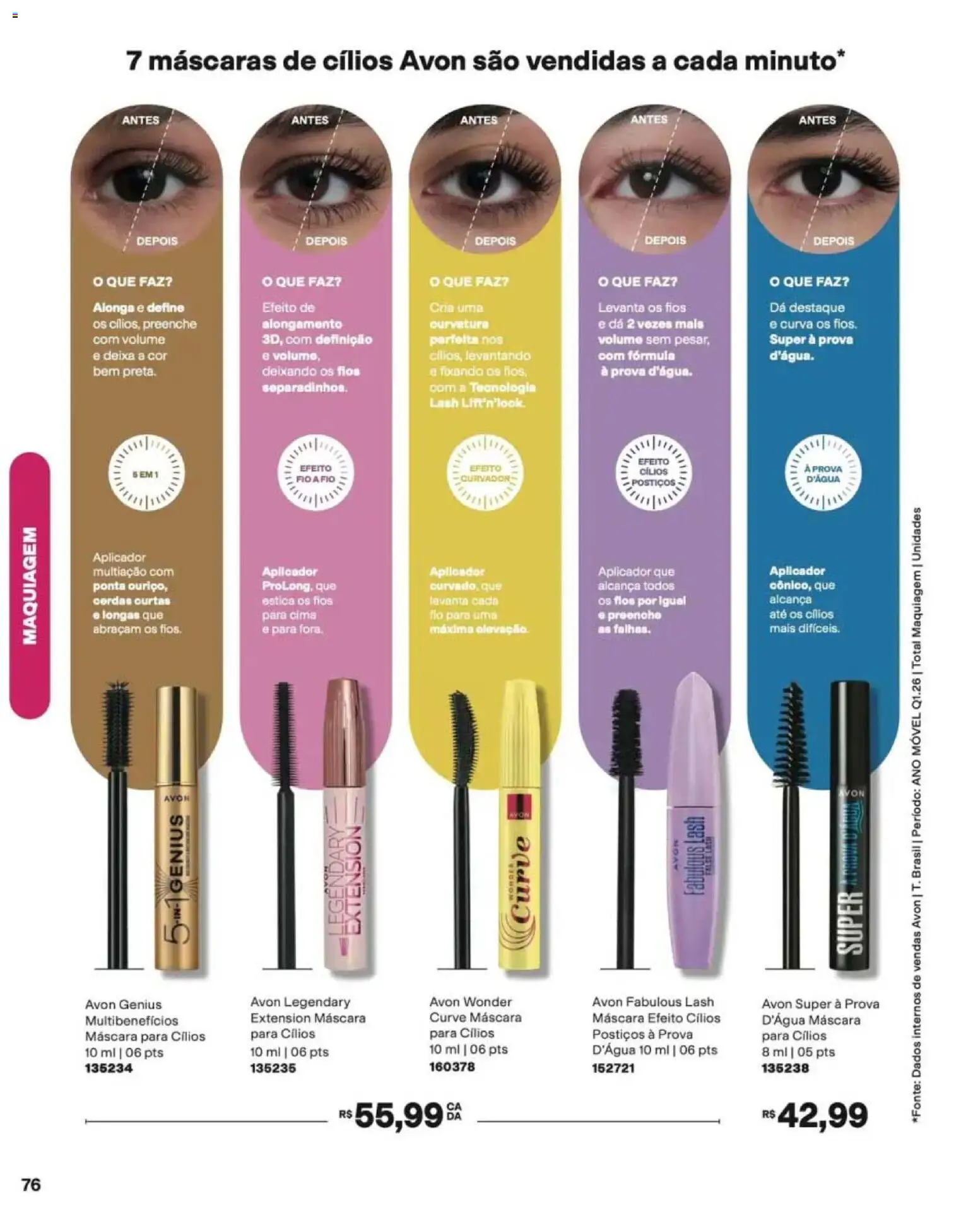 Avon Folheto - válido de 12/10/2026 | Página: 76 | Produtos: Maquiagem, Máscara para cílios, Cílios postiços