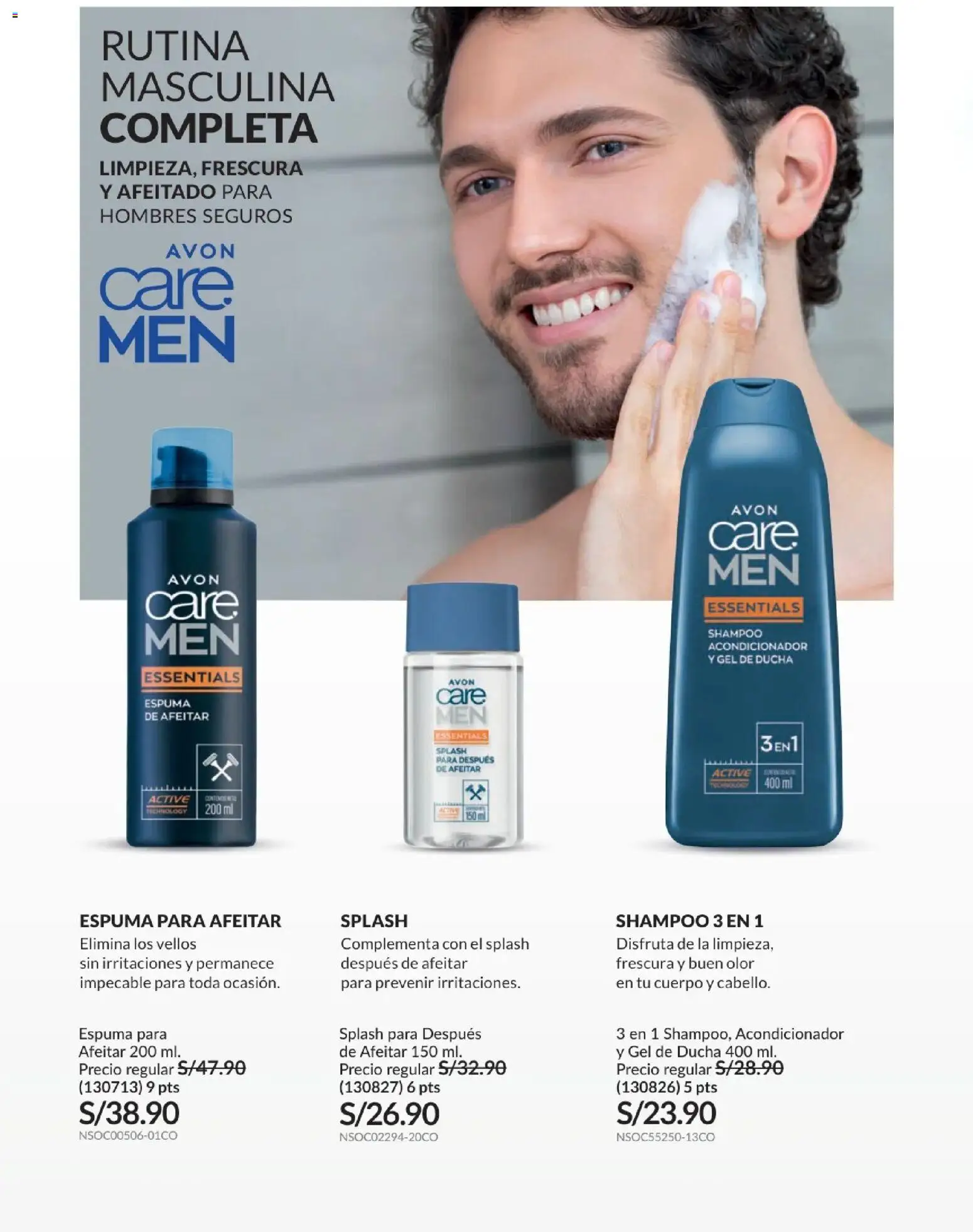 Catálogo Avon válido desde 06.05.2026 | Página: 156 | Productos: Shampoo, Acondicionador, Espuma de afeitar, Ducha