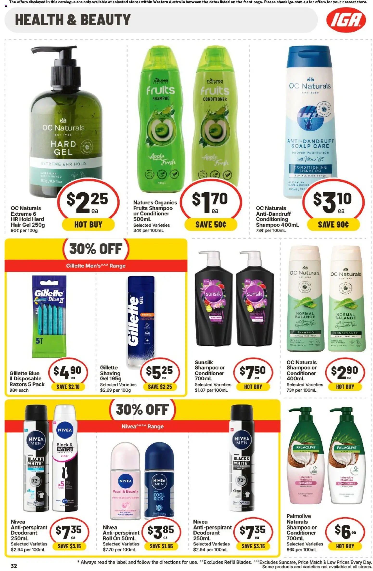 IGA catalogue - valid from 26/08/2026 | Page: 32 | Products: Conditioner, Deodorant, Fruits, Razors