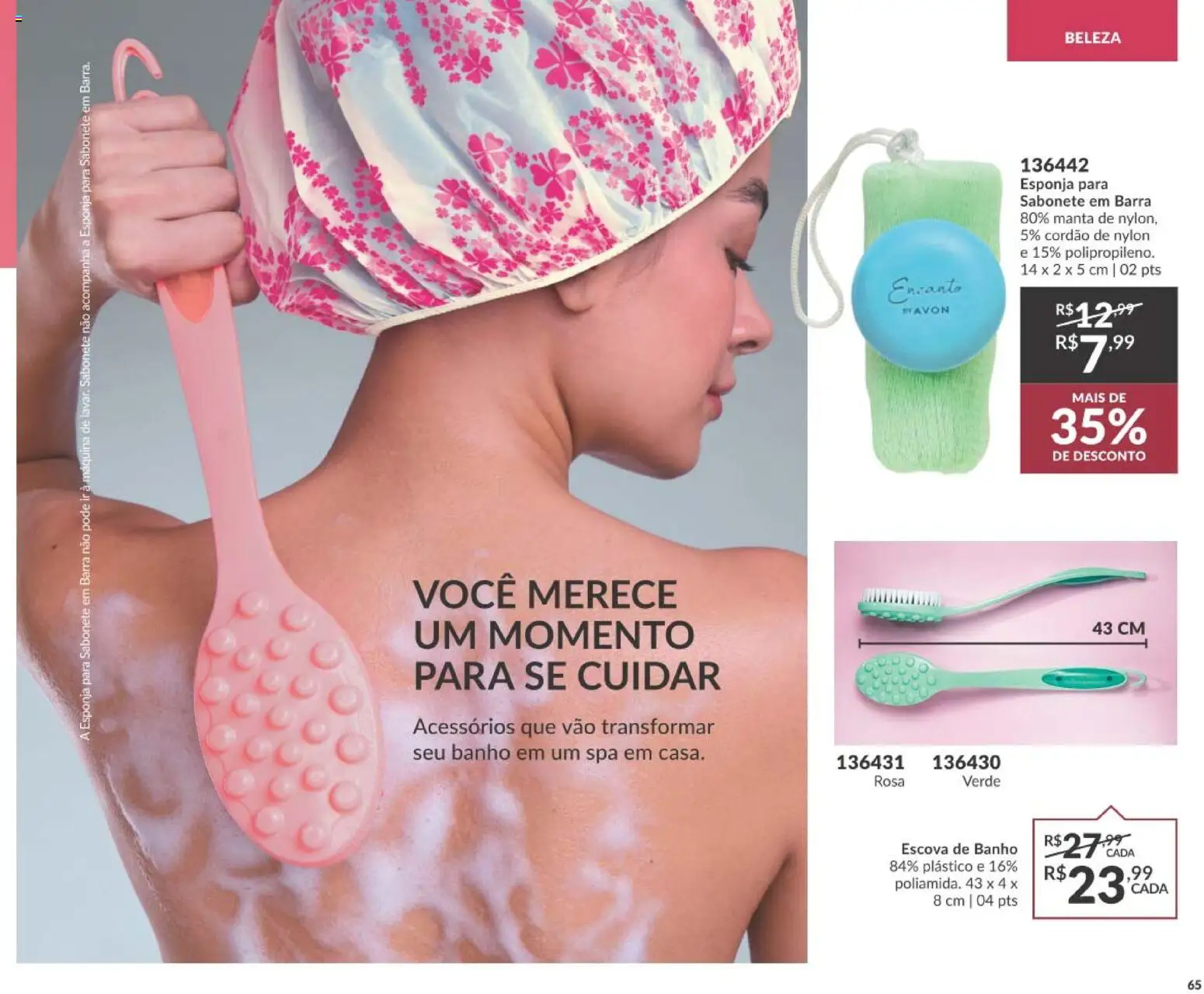 Avon Folheto - válido de 10/08/2026 | Página: 65 | Produtos: Esponja, Escova, Sabonete