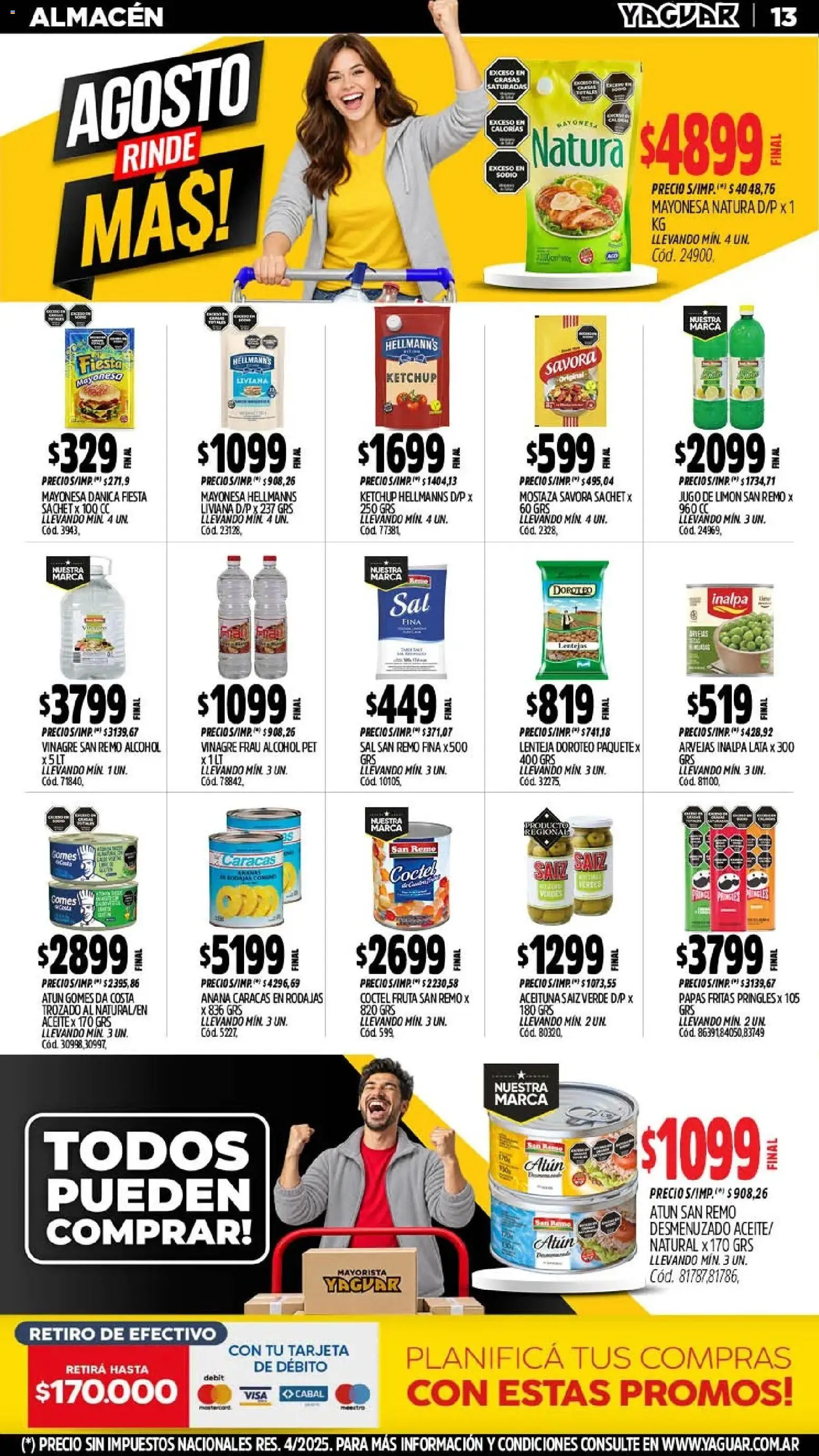 Yaguar - Oferta Semanal Salta │ válido desde el 24/08/2026 | Página: 14 | Productos: Aceite, Ketchup, Sal, Papas