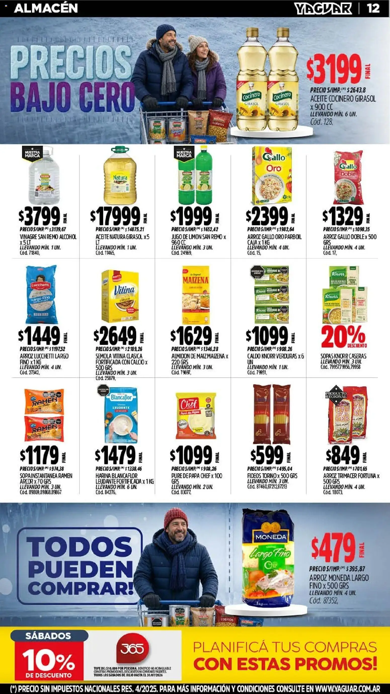 Yaguar - Oferta Semanal Santa Fé │ válido desde el 20/07/2026 | Página: 12 | Productos: Vinagre, Maiz, Limón, Arroz