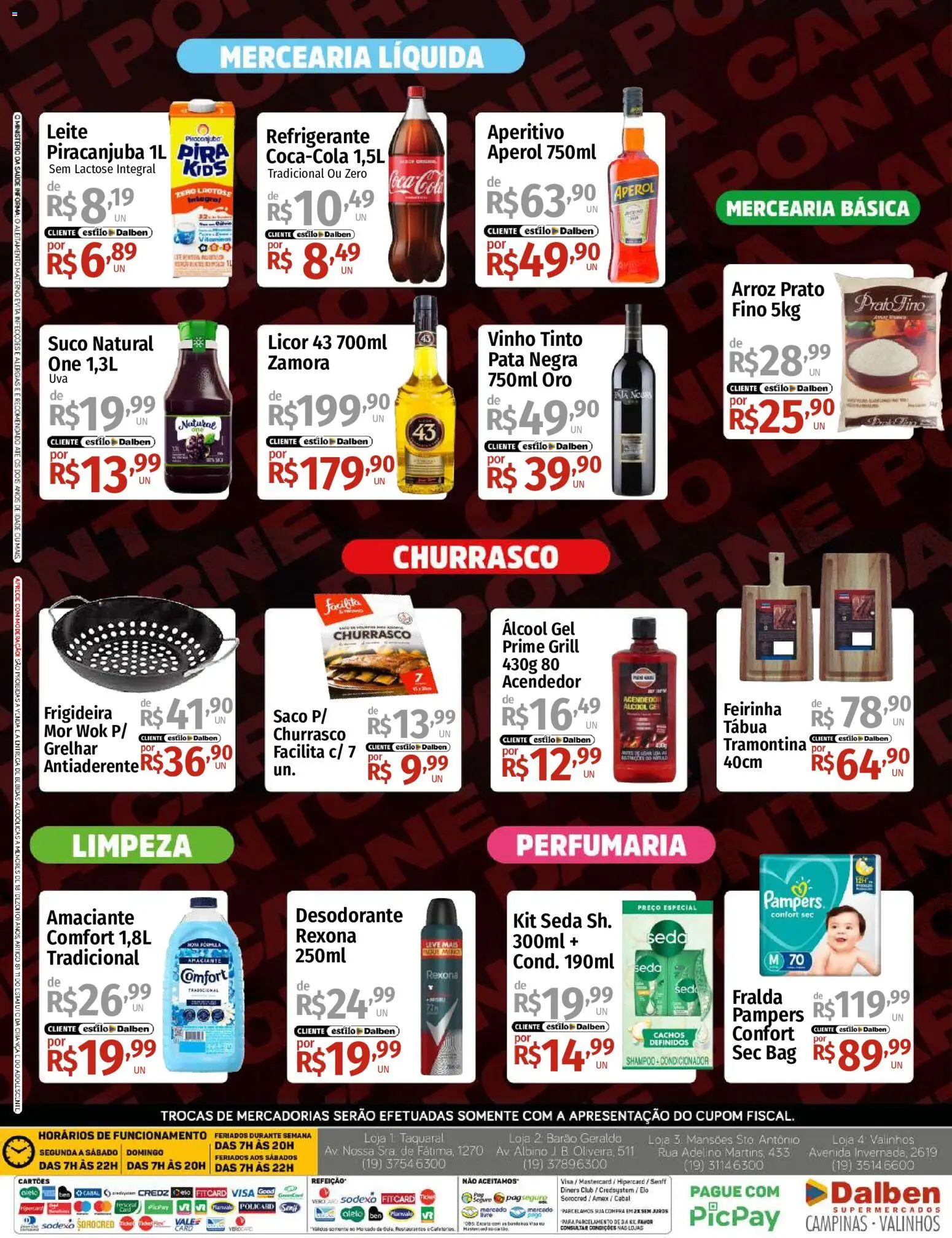 Supermercado Dalben Folheto - válido de 16/09/2026 | Página: 4 | Produtos: Shampoo, Frigideira, Leite, Vinho tinto