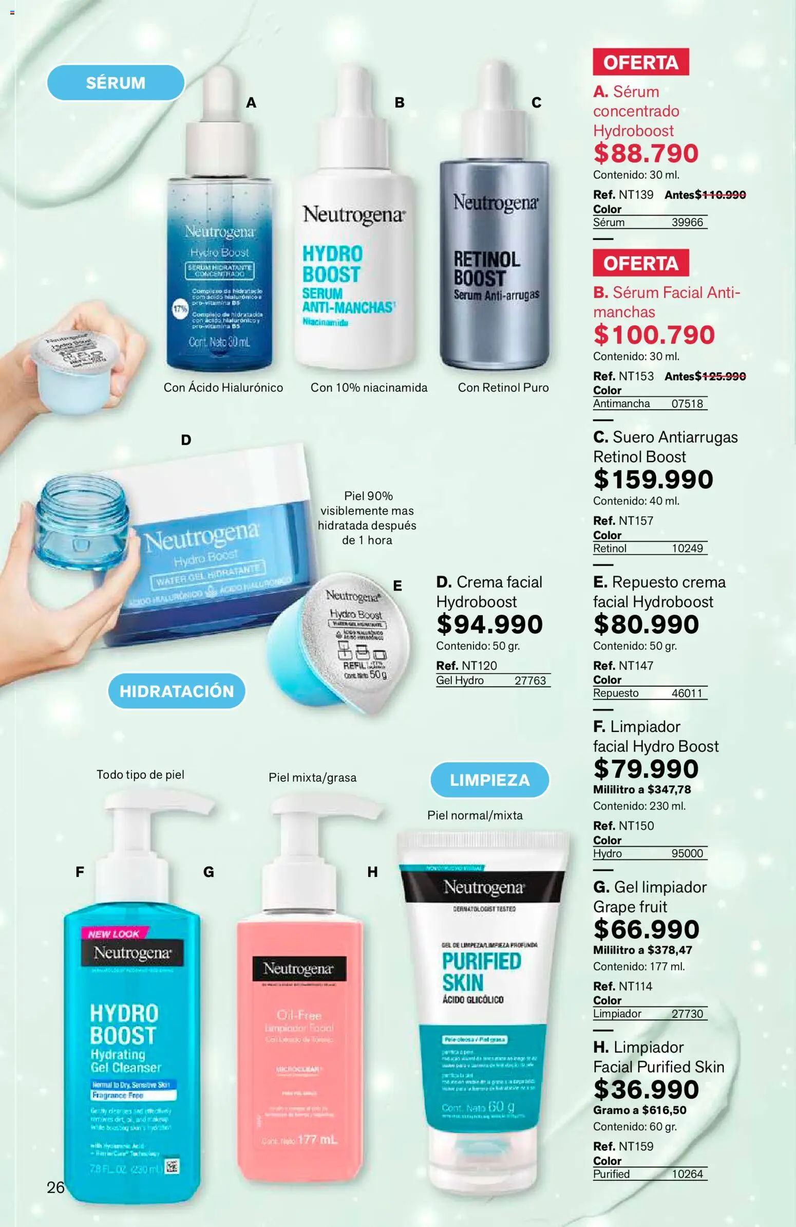 Leonisa revista - valida desde el 15/07/2026 | Página: 26 | Productos: Crema, Serum, Limpiador, Limpiador facial
