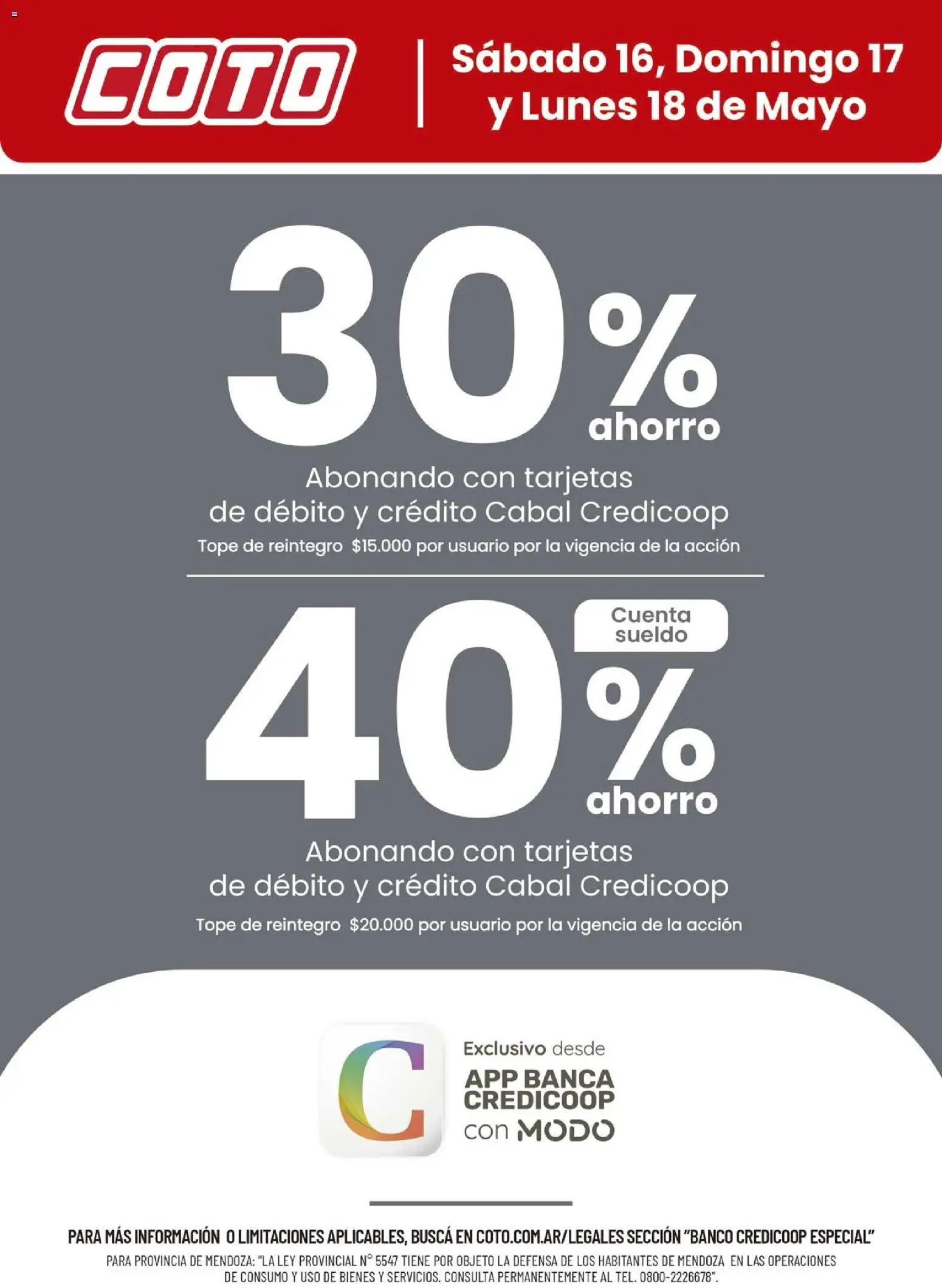Coto - Banco Credicoop Especial │ válido desde el 16.05.2026 | Página: 1 | Productos: Banco