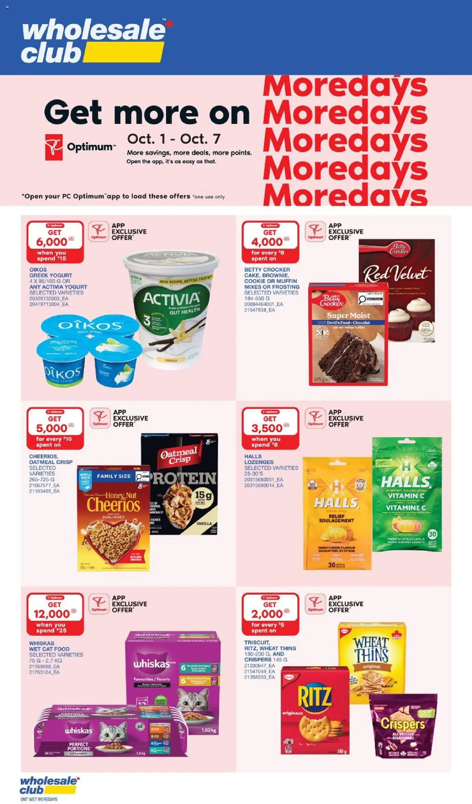 Wholesale Club flyer valid from Oct 1, 2026 | Page: 9 | Products: PC, Greek yogurt, Food, Vanilla