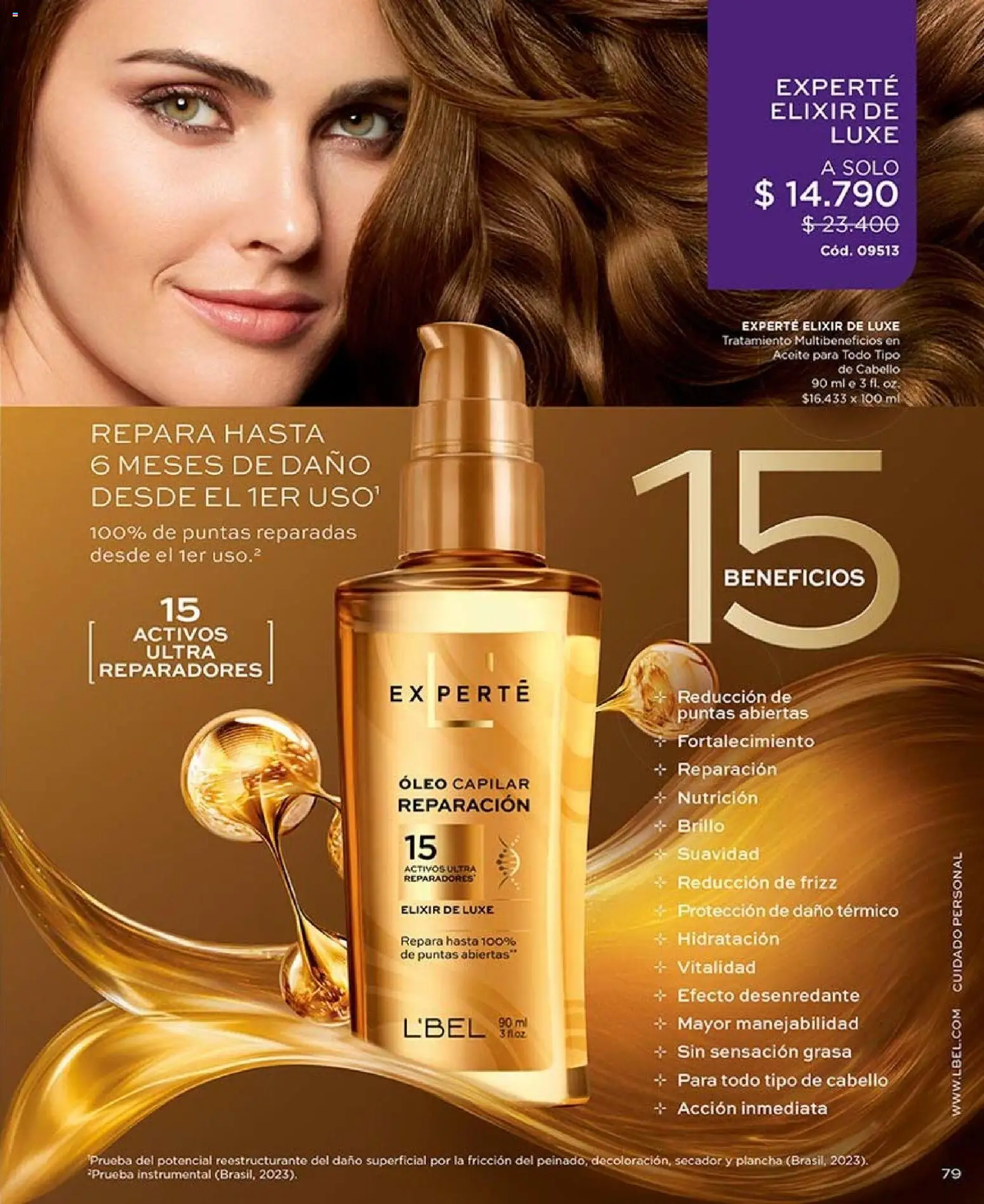 Catálogo L'Bel Campaña 15 │ válido desde el 06.09.2026 | Página: 79 | Productos: Brillo, Plancha, Aceite