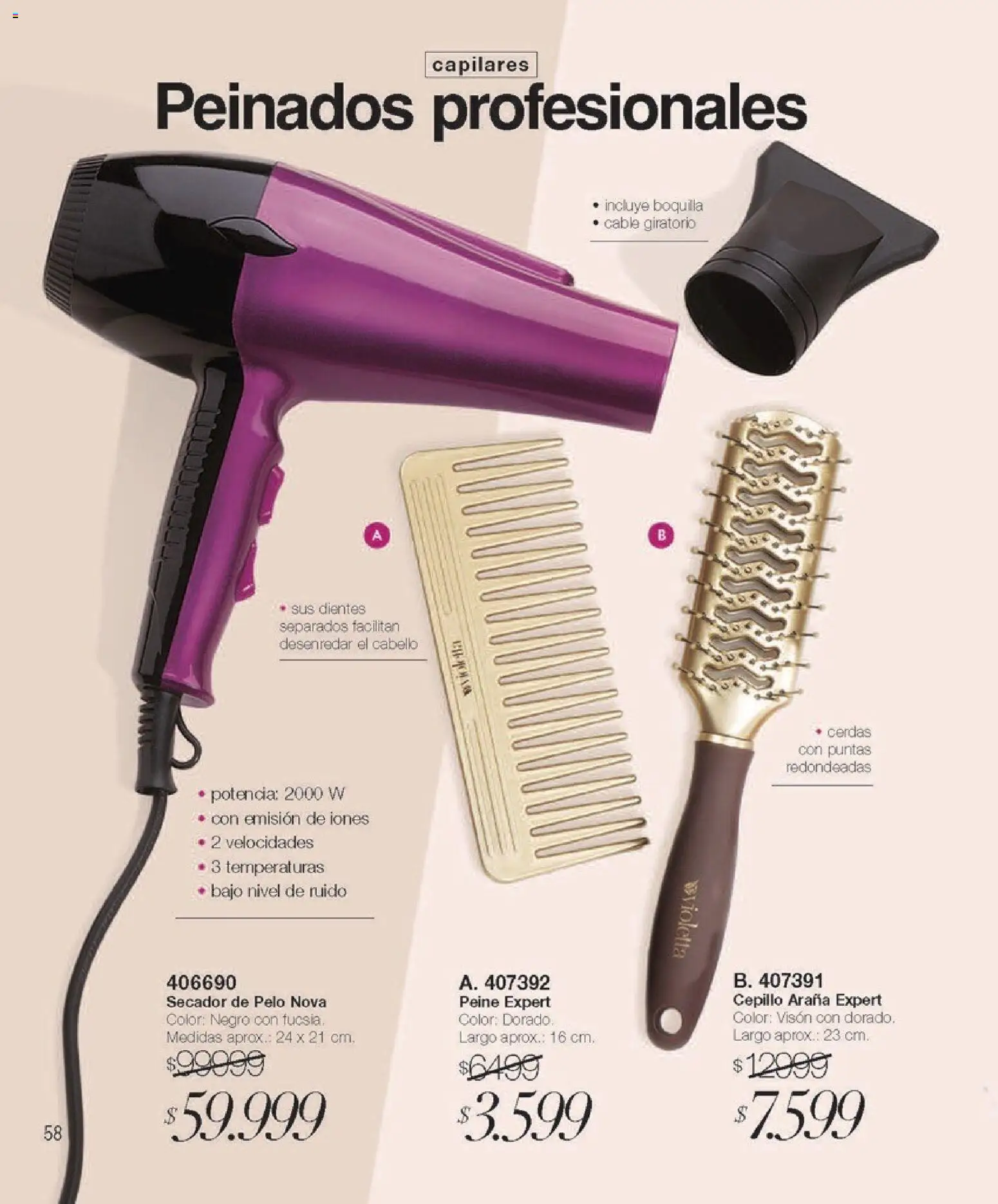 Violetta - Violetta Cosméticos │ válido desde el 09.03.2026 | Página: 351 | Productos: Cable, Peine, Secador de pelo, Cepillo