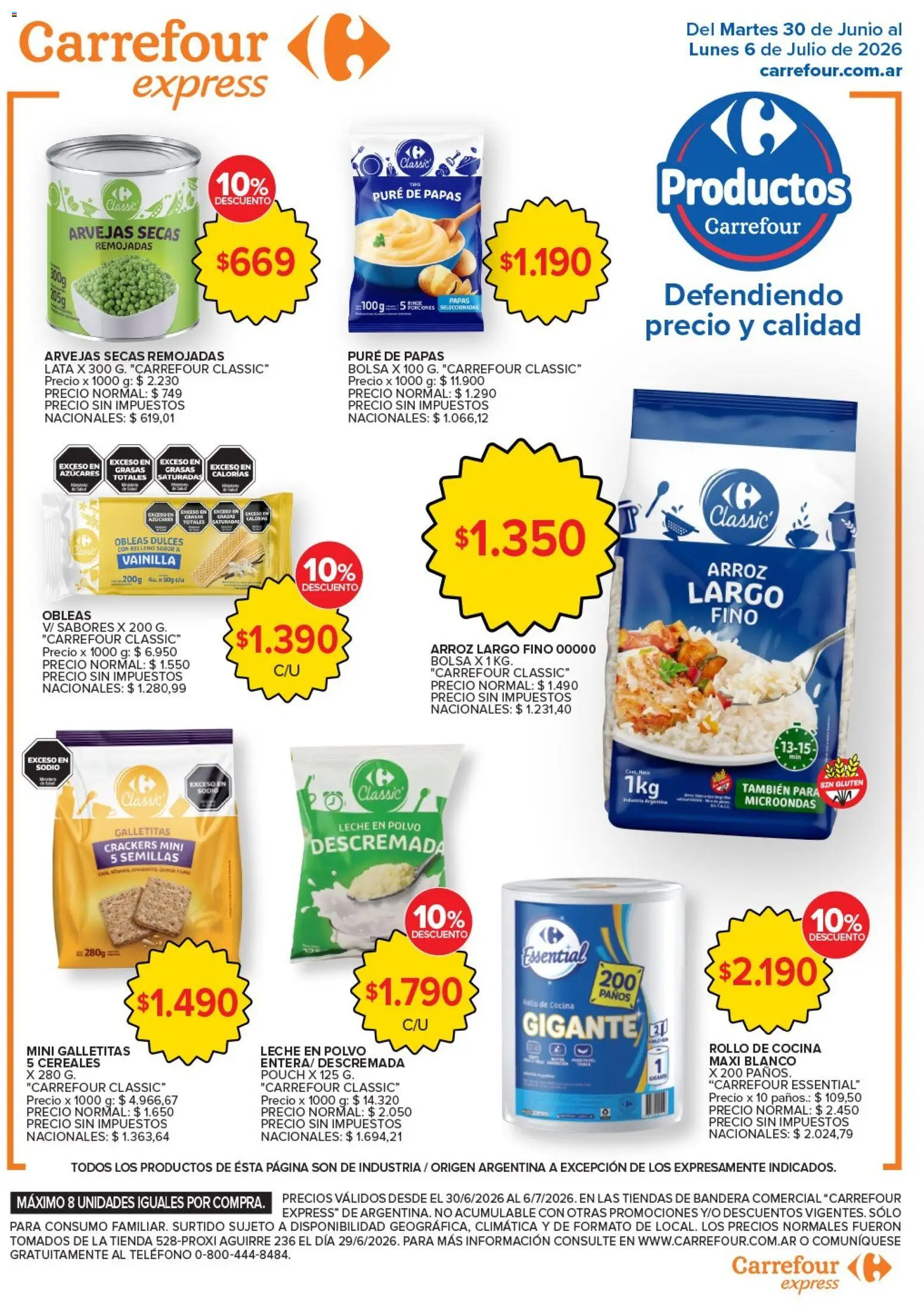 Carrefour - Express │ válido desde el 30/06/2026 | Página: 5 | Productos: Teléfono, Bolsa, Leche en polvo, Microondas