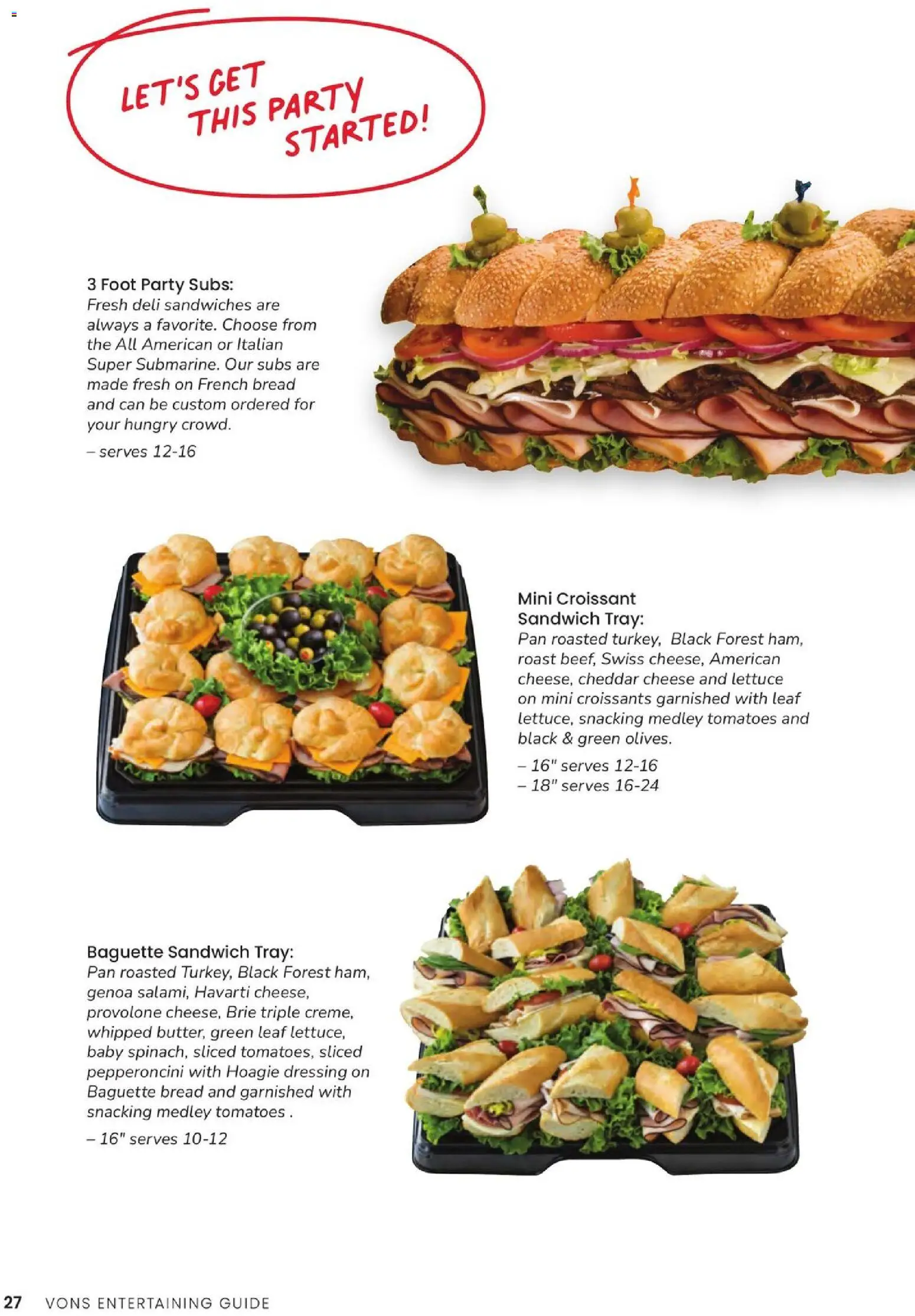 Vons Entertaining Guide - valid from 10/01/2025 | Page: 28 | Products: Lettuce, Cheese, Tomatoes, Cheddar cheese