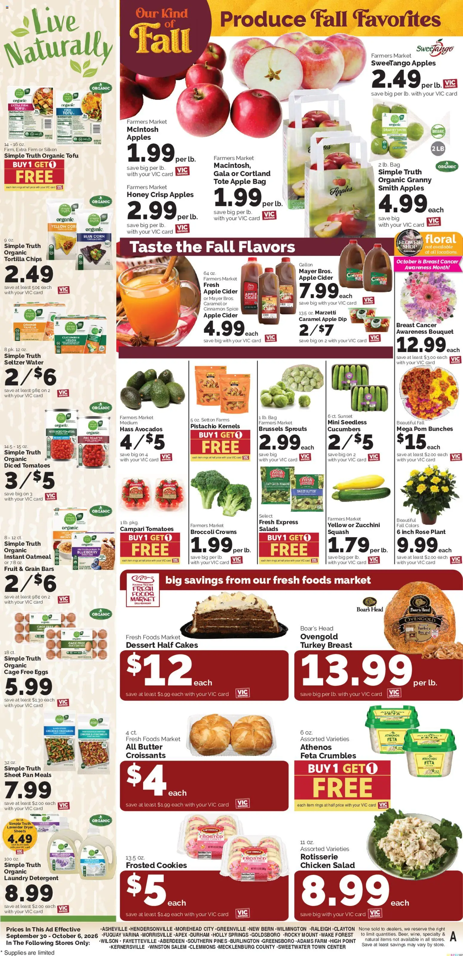 Harris Teeter Weekly Ad - NC - valid from 09/30/2026 | Page: 13 | Products: Butter, Eggs, Cucumbers, Fruit