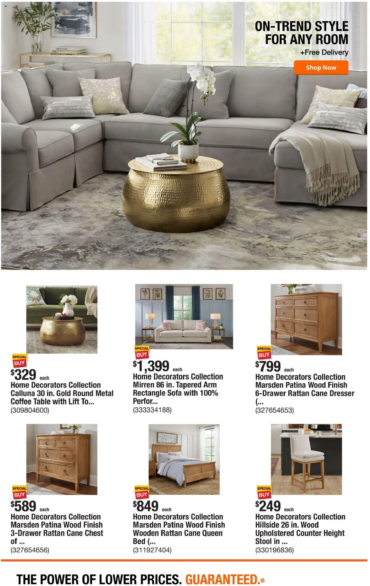 Home Depot Weekly Ad - valid from 10/01/2026 | Page: 6 | Products: Bed, Sofa, Coffee table, Dresser