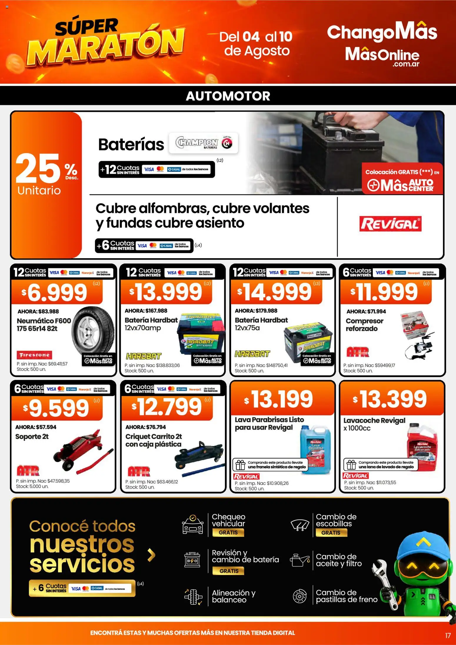 Changomas ofertas │ válido desde el 04/08/2026 | Página: 17 | Productos: Caja, Batería, Aceite