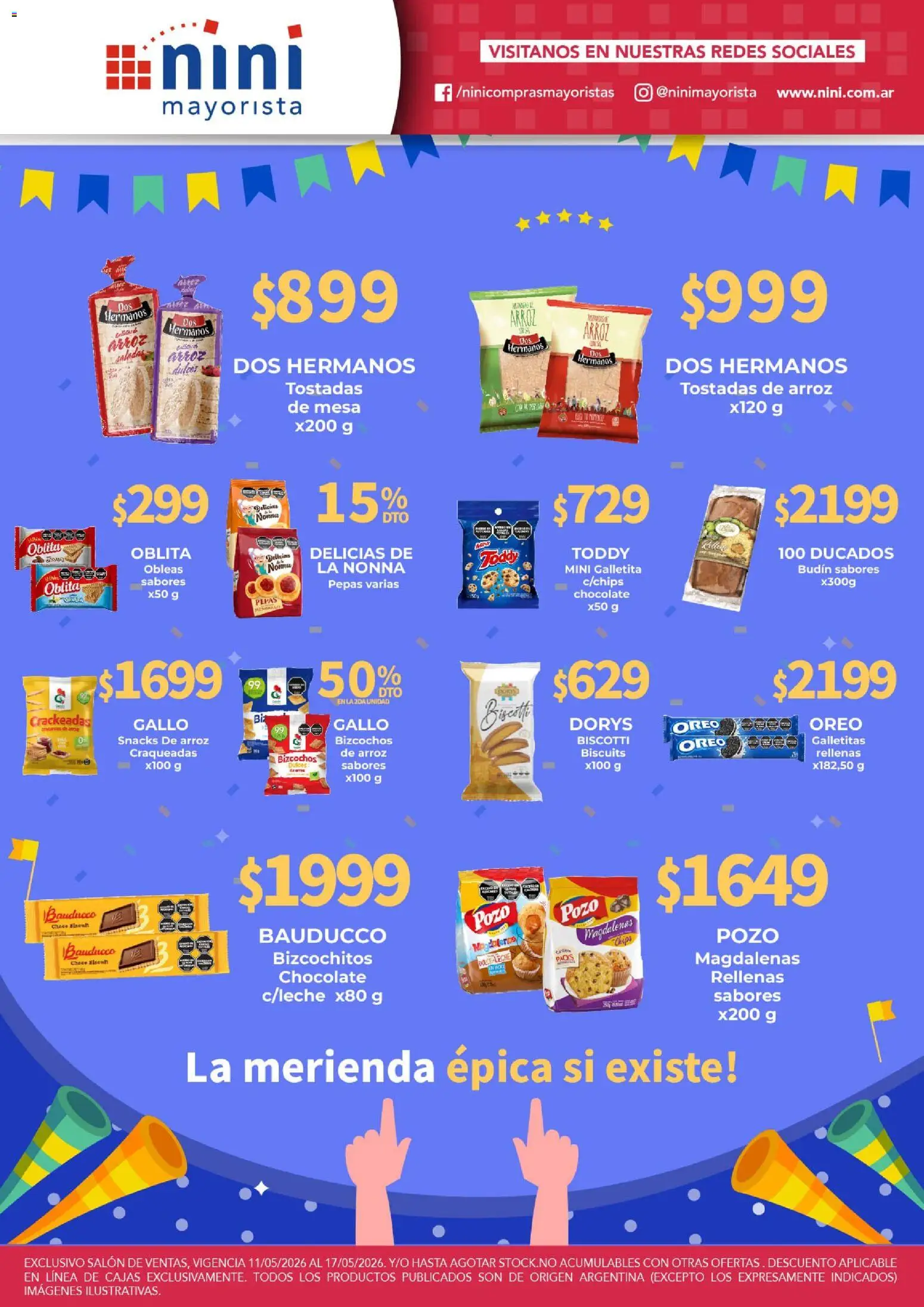 NINI Mayorista ofertas │ válido desde el 18.05.2026 | Página: 37 | Productos: Galletitas, Mesa, Budín, Chocolate