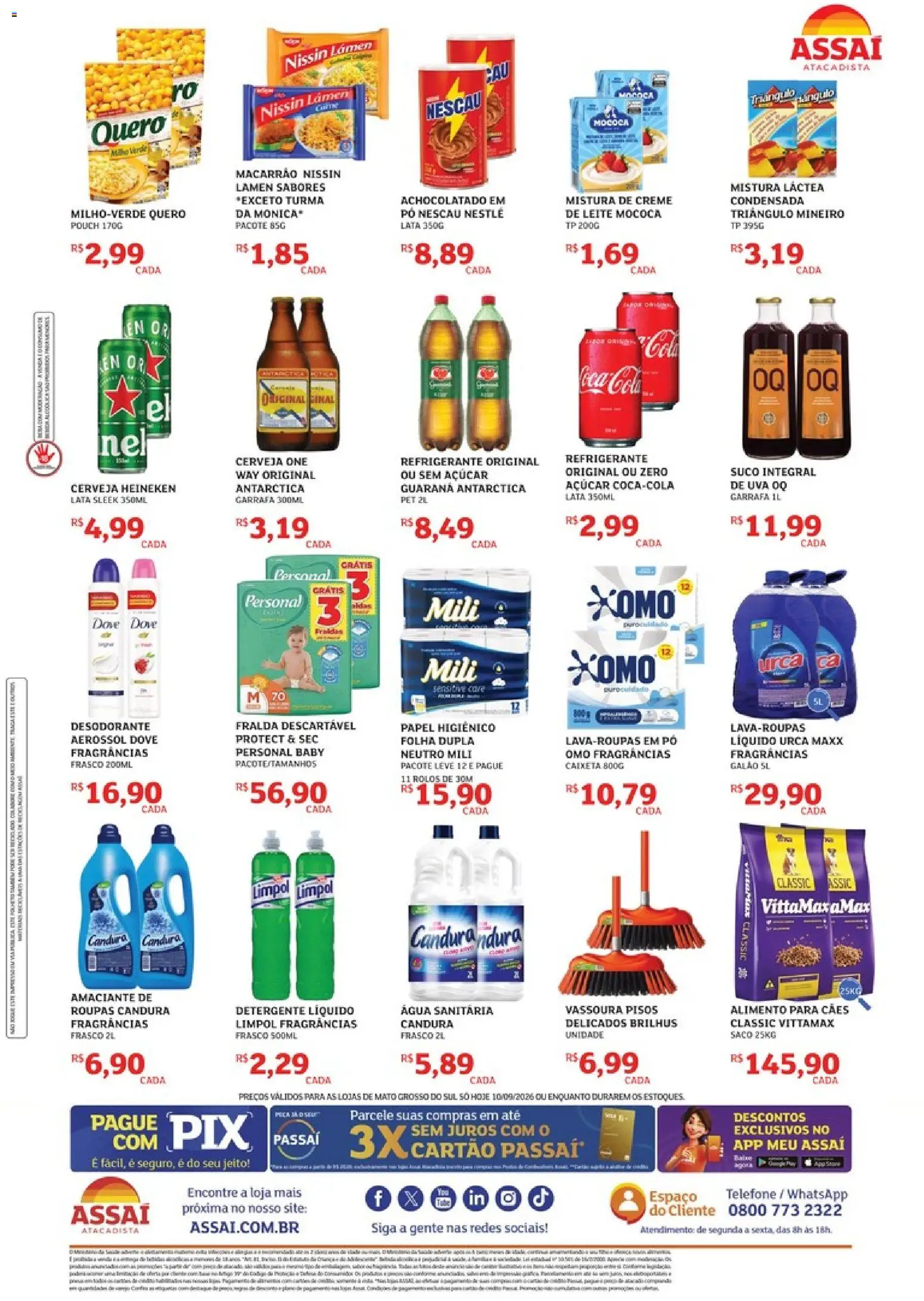 Assaí Atacadista Folheto - válido de 10/09/2026 | Página: 2 | Produtos: Pó, Cola, Leite, Vassoura