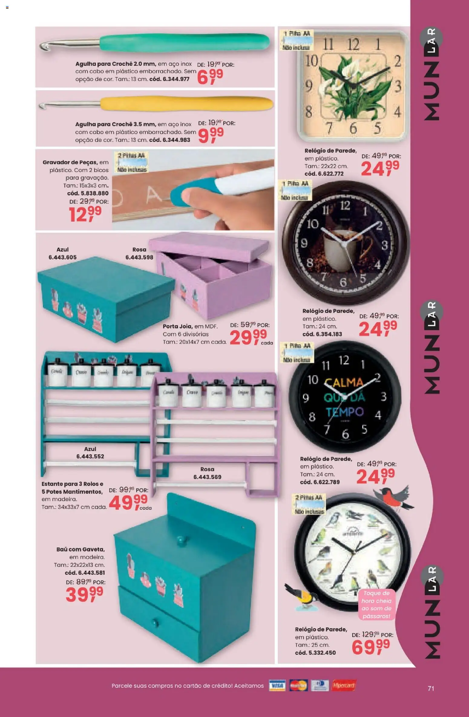 Quatro Estações Folheto - válido de 01/09/2026 | Página: 71 | Produtos: Porta, Estante, Relógio, Cabo