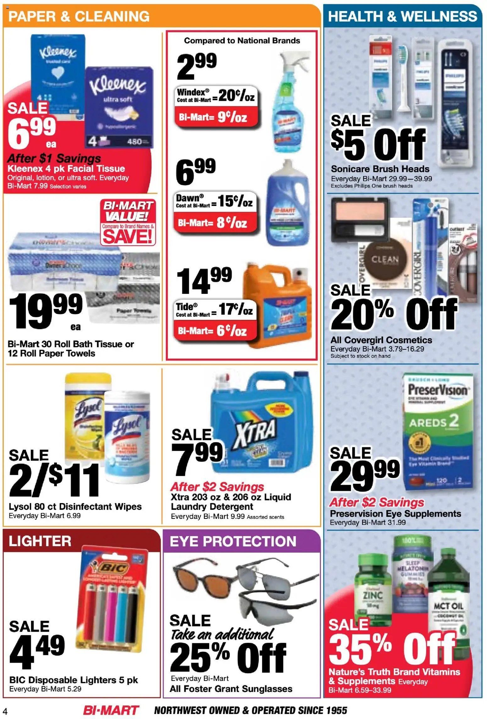 Bi-Mart Membership Savings Book - valid from 10.03.2026 | Page: 4 | Products: Zinc, Brush, Detergent, Lighter