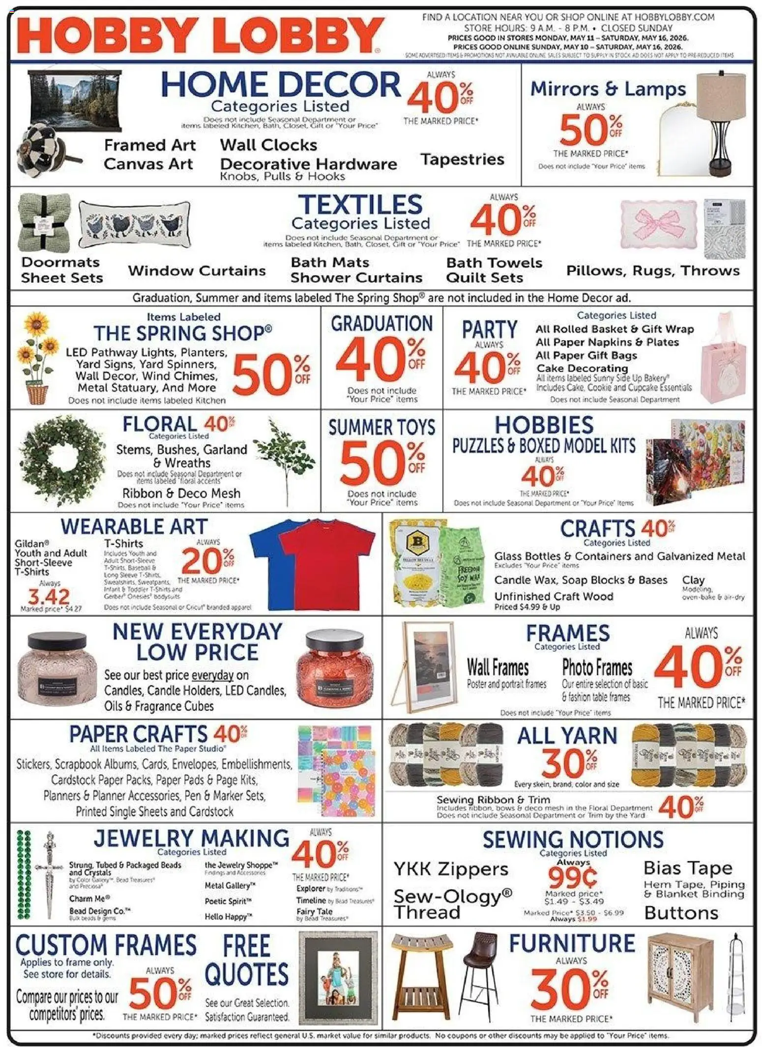 Hobby Lobby Weekly Ad - valid from 10.05.2026 | Page: 1