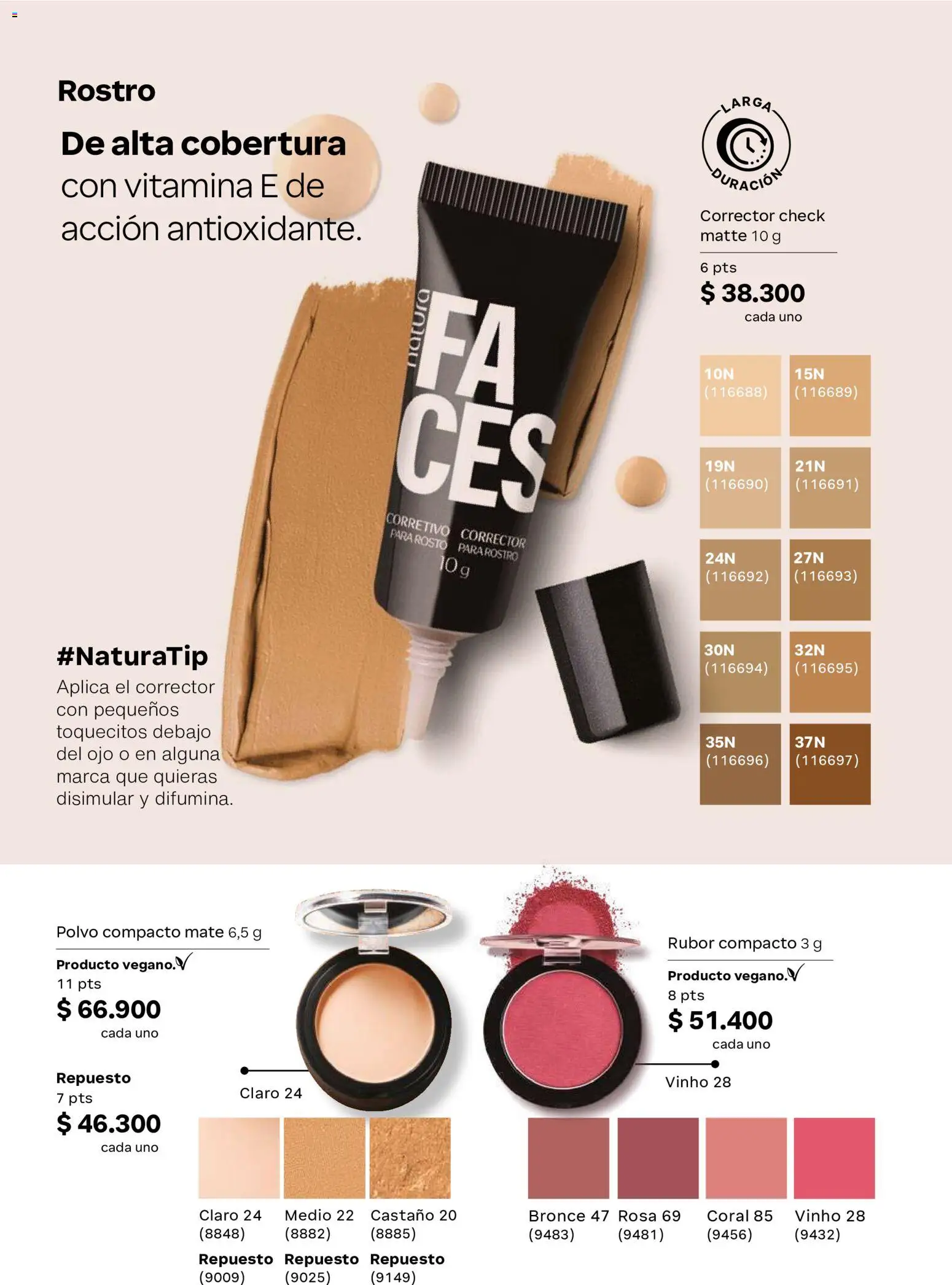 Natura revista - valida desde el 23/09/2026 | Página: 109 | Productos: Polvo compacto, Rubor, Polvo, Corrector