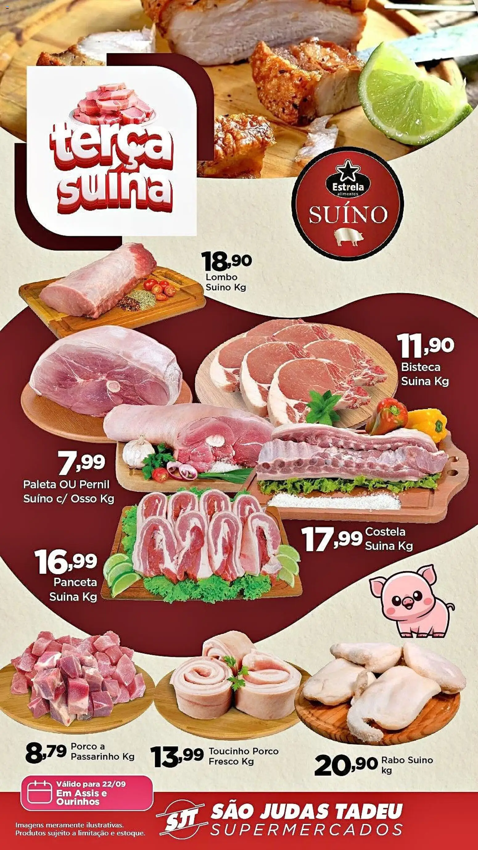 São Judas Tadeu Folheto - válido de 22/09/2026 | Página: 1 | Produtos: Lombo, Pernil, Alimentos, Pernil suíno