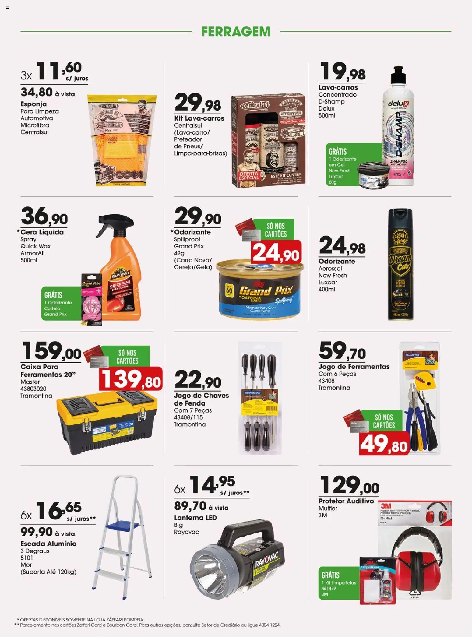 Zaffari Folheto - válido de 31/07/2026 | Página: 13 | Produtos: Lanterna, Esponja, Escada, Cera