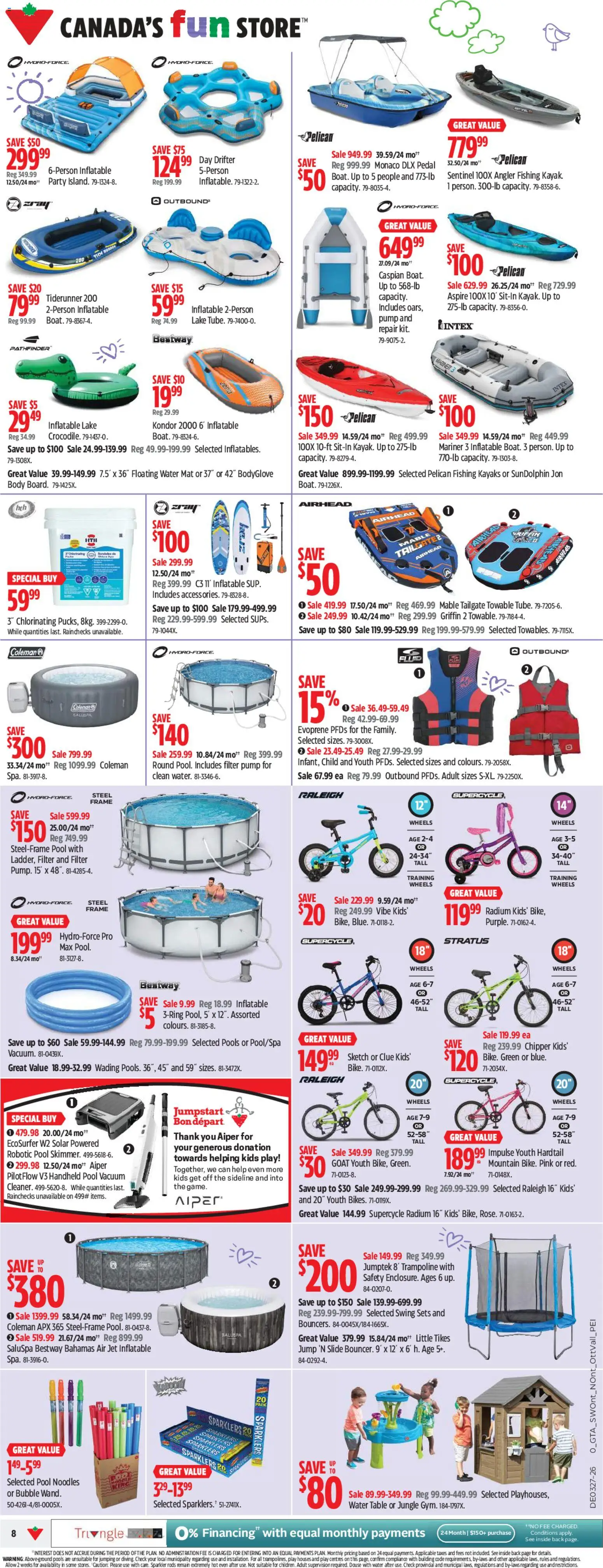 Canadian Tire flyer valid from Jul 2, 2026 | Page: 8 | Products: Noodles, Table