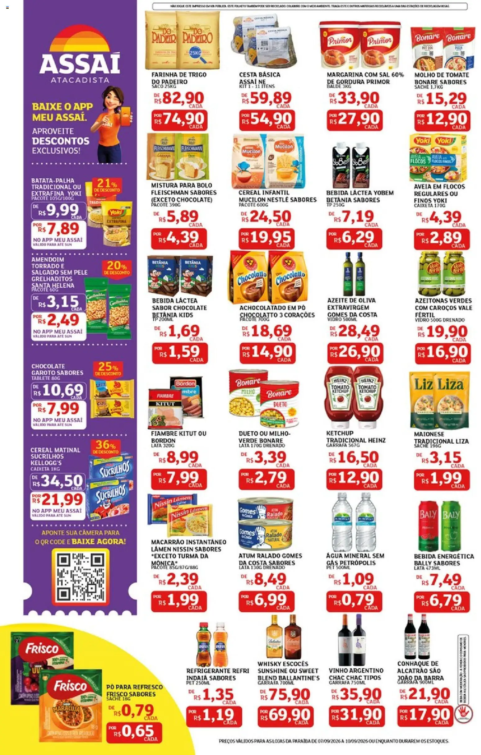 Assaí Atacadista Folheto - válido de 07/09/2026 | Página: 2 | Produtos: Amendoim, Tomate, Achocolatado, Água mineral