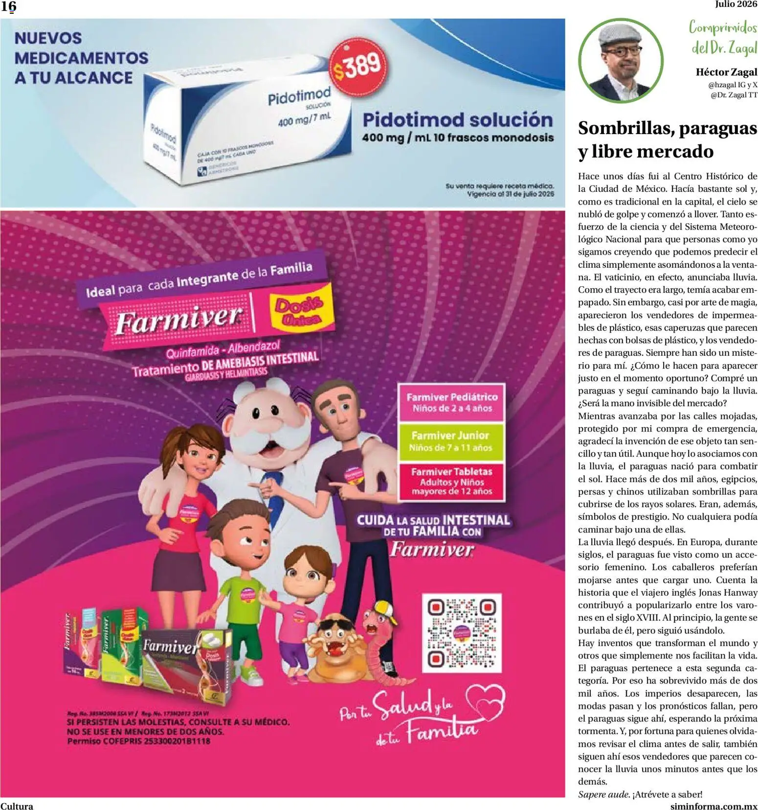 Nuevas ofertas de Farmacias Similares válidas en toda la República Mexicana desde el 01/07/2026. ¡Encuentra las mejores ofertas en Farmacias Similares catálogo! | Página: 16