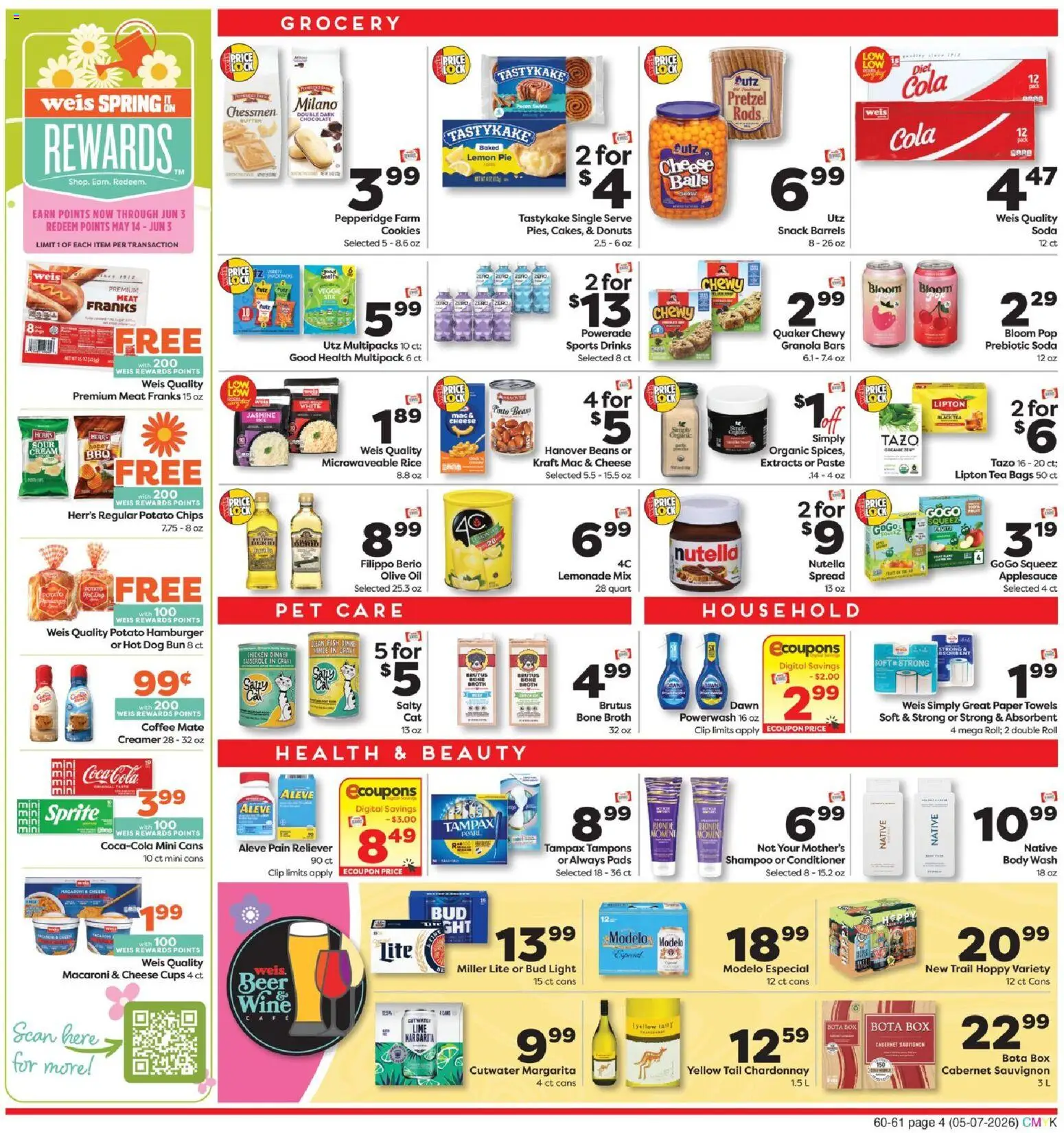 Weis Weekly Circular - PA - valid from 07.05.2026 | Page: 4 | Products: Coffee, Beer, Tea, Body Wash
