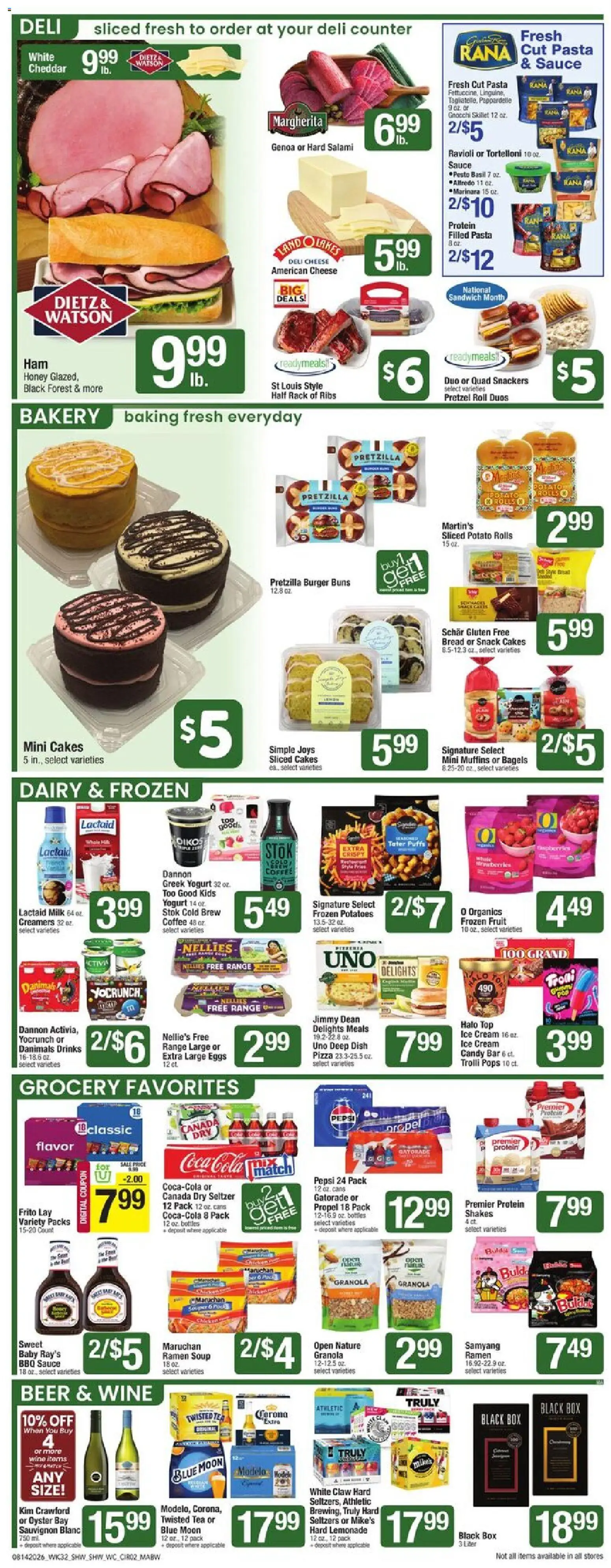 Shaw's Weekly Ad - MA - valid from 08/14/2026 | Page: 2 | Products: Corona Extra, Salami, Lemonade, Pepsi