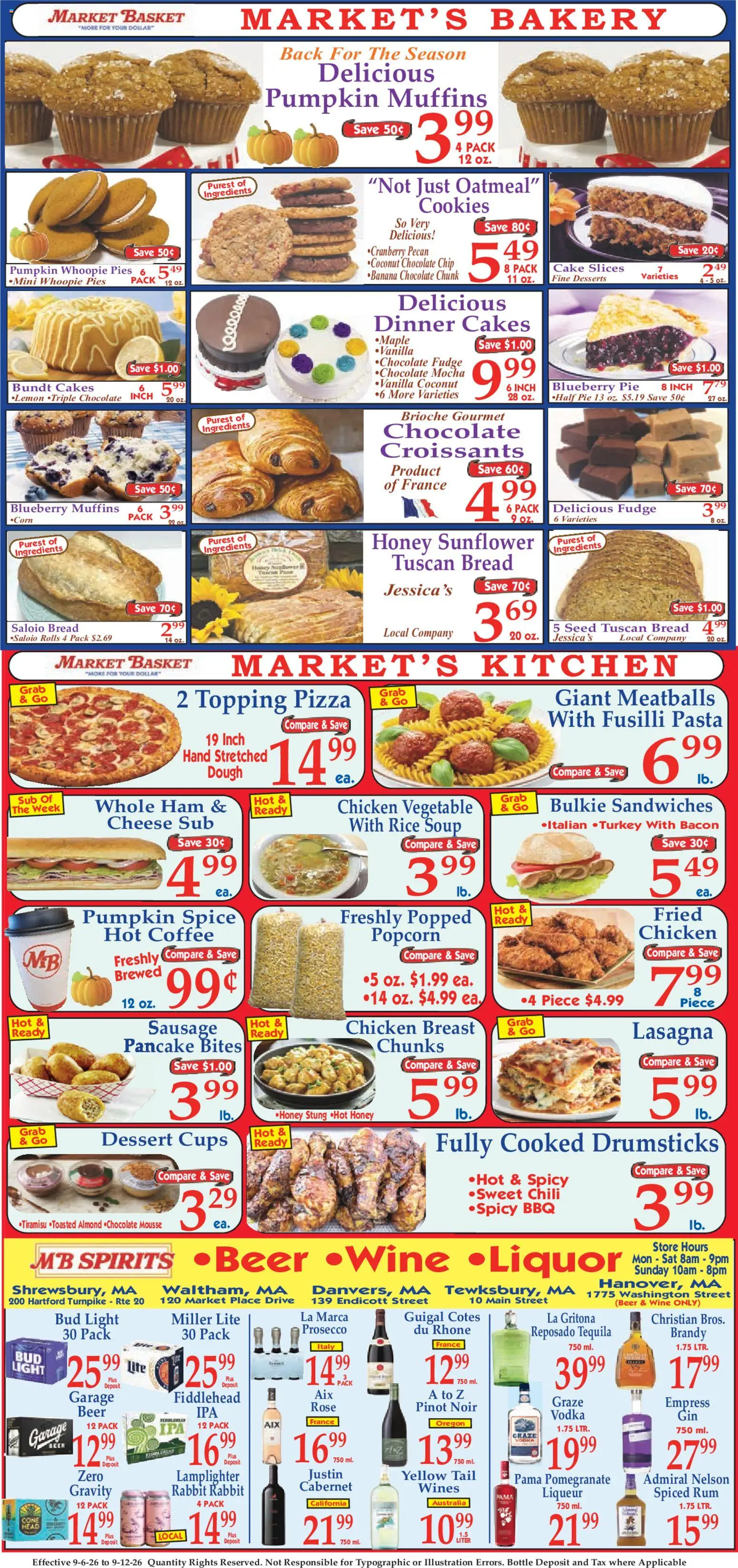 Market Basket Ad - valid from 09/06/2026 | Page: 8 | Products: Honey, Pizza, Prosecco, Bacon