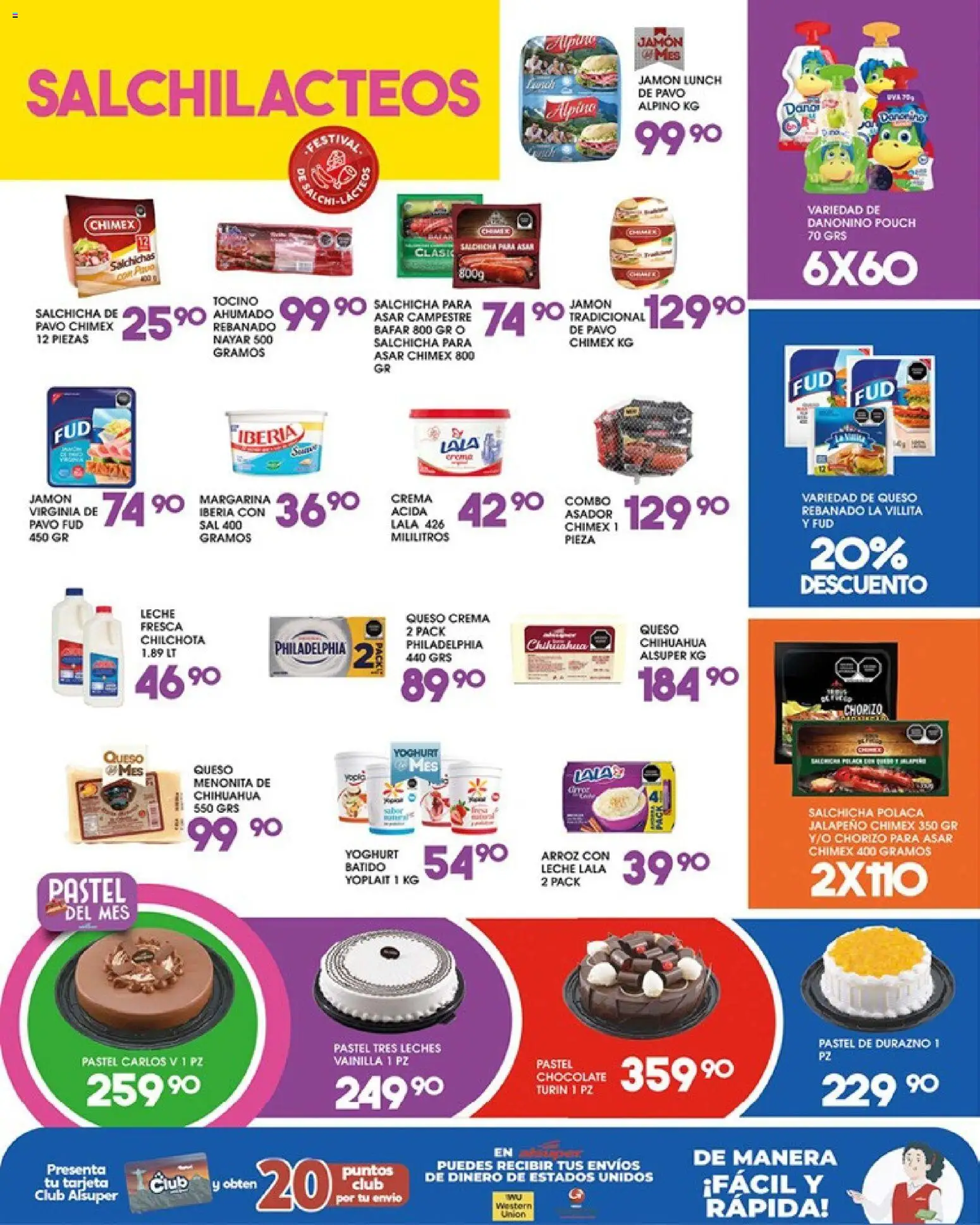 Nuevas ofertas de Alsuper válidas en toda la República Mexicana desde el 12.06.2026. ¡Encuentra las mejores ofertas en Alsuper folleto Torreon! | Página: 3 | Productos: Salchicha, Leche, Queso, Jamón