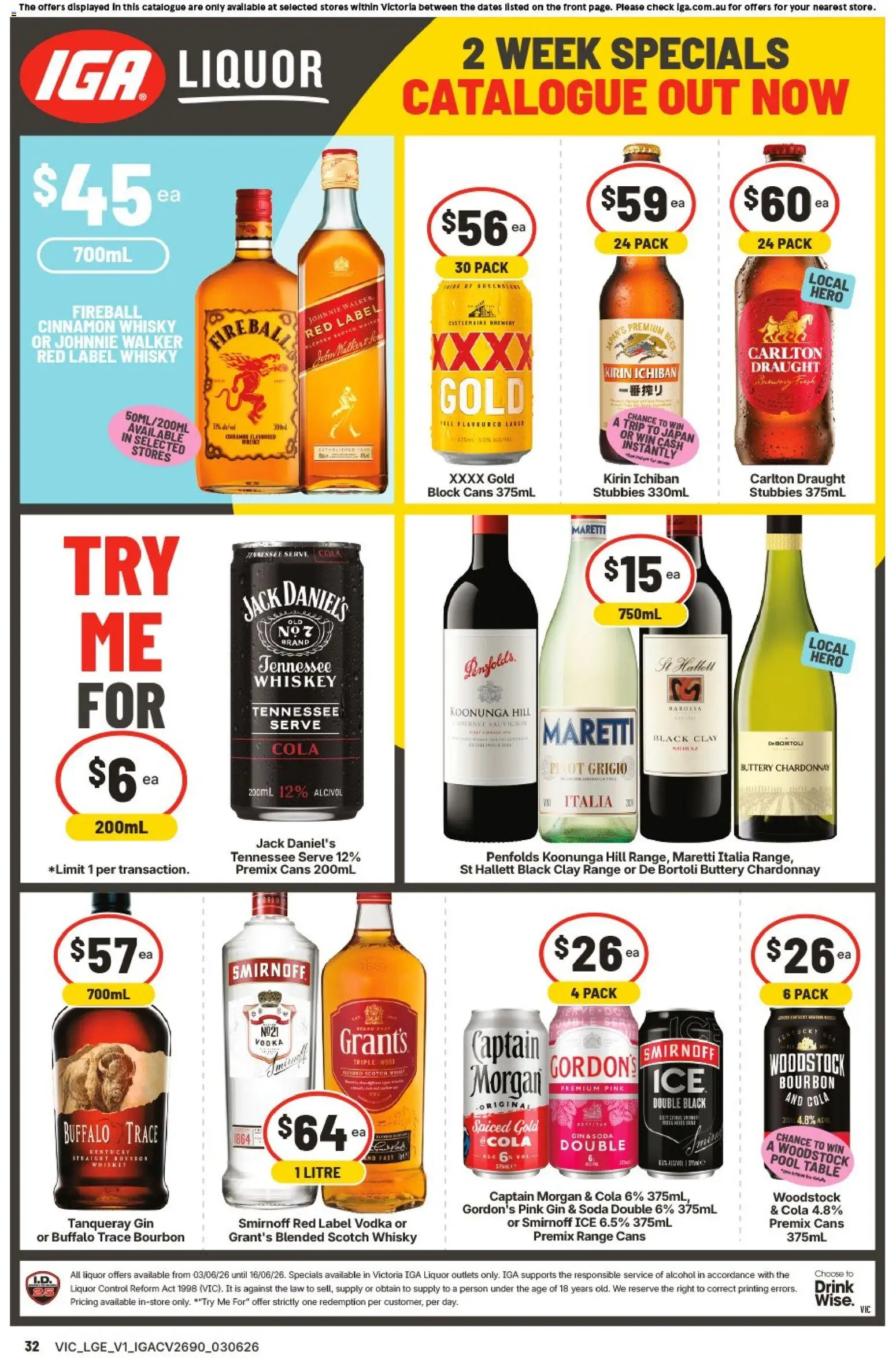 IGA catalogue - valid from 03.06.2026 | Page: 32 | Products: Table, Whiskey, Scotch, Clay
