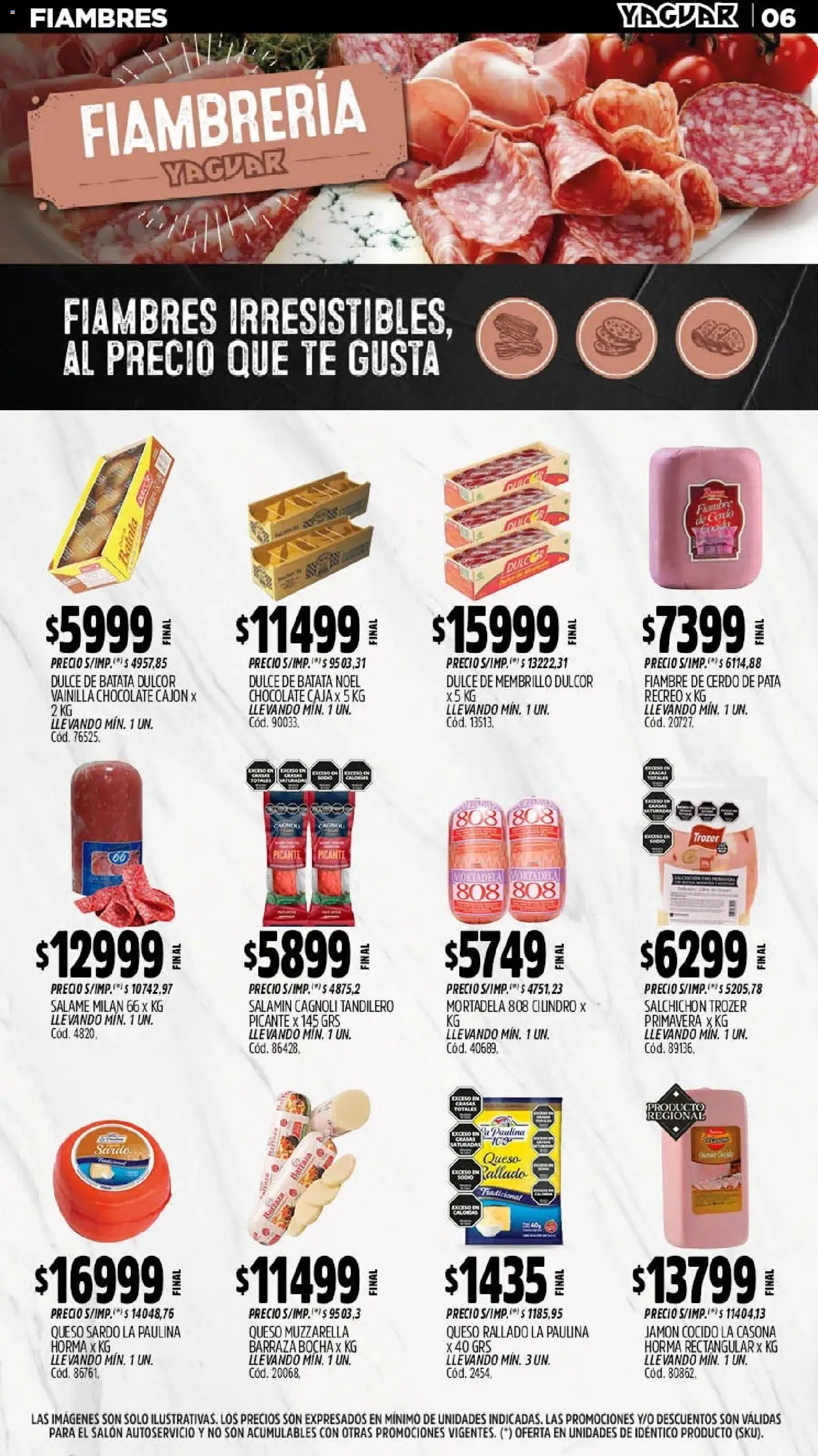 Yaguar - Oferta Semanal General Roca │ válido desde el 11.05.2026 | Página: 6 | Productos: Caja, Jamón cocido, Batata, Muzzarella