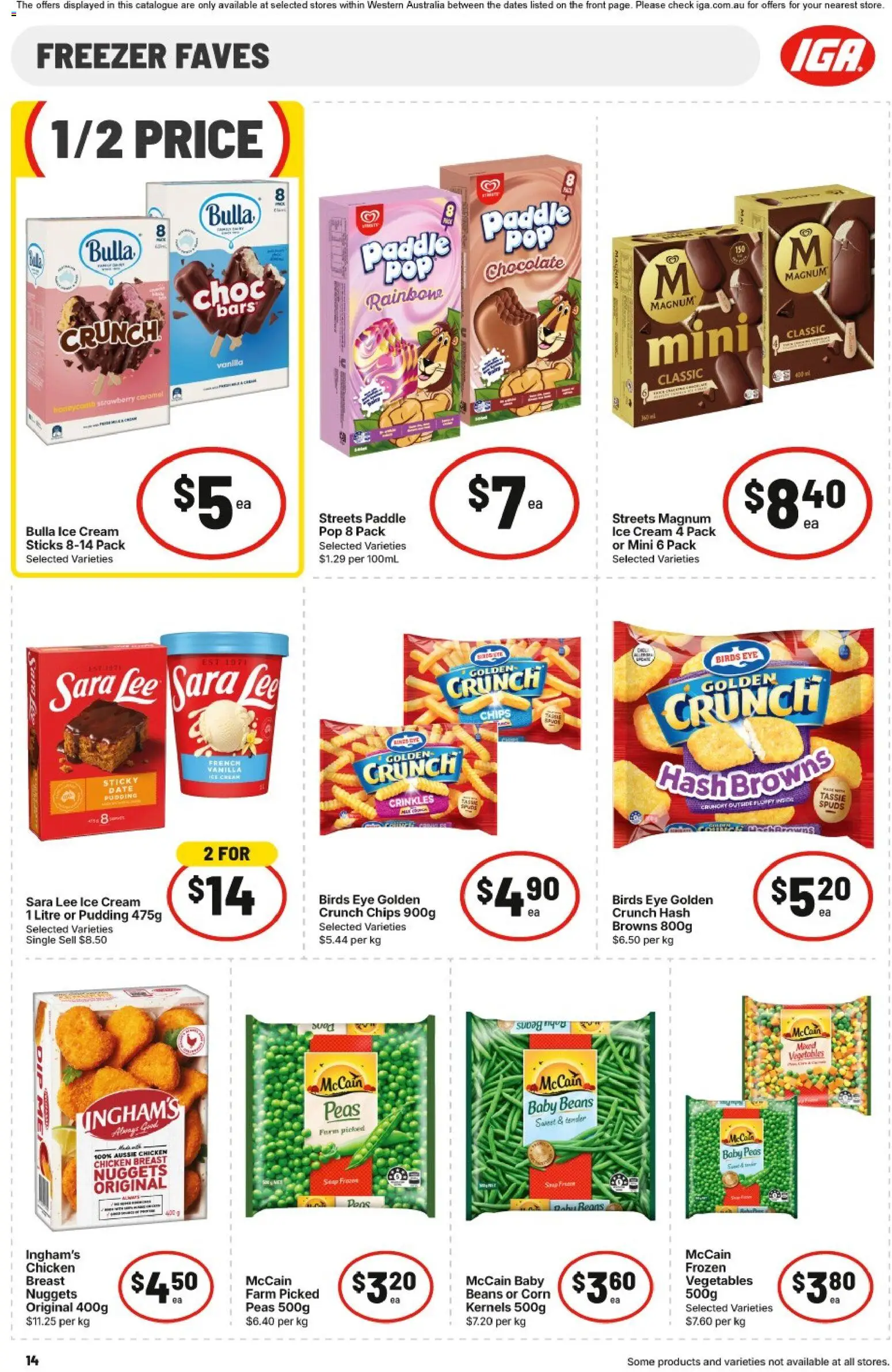 IGA catalogue - valid from 30/09/2026 | Page: 14 | Products: Chocolate, Chips, Vegetables, Ice