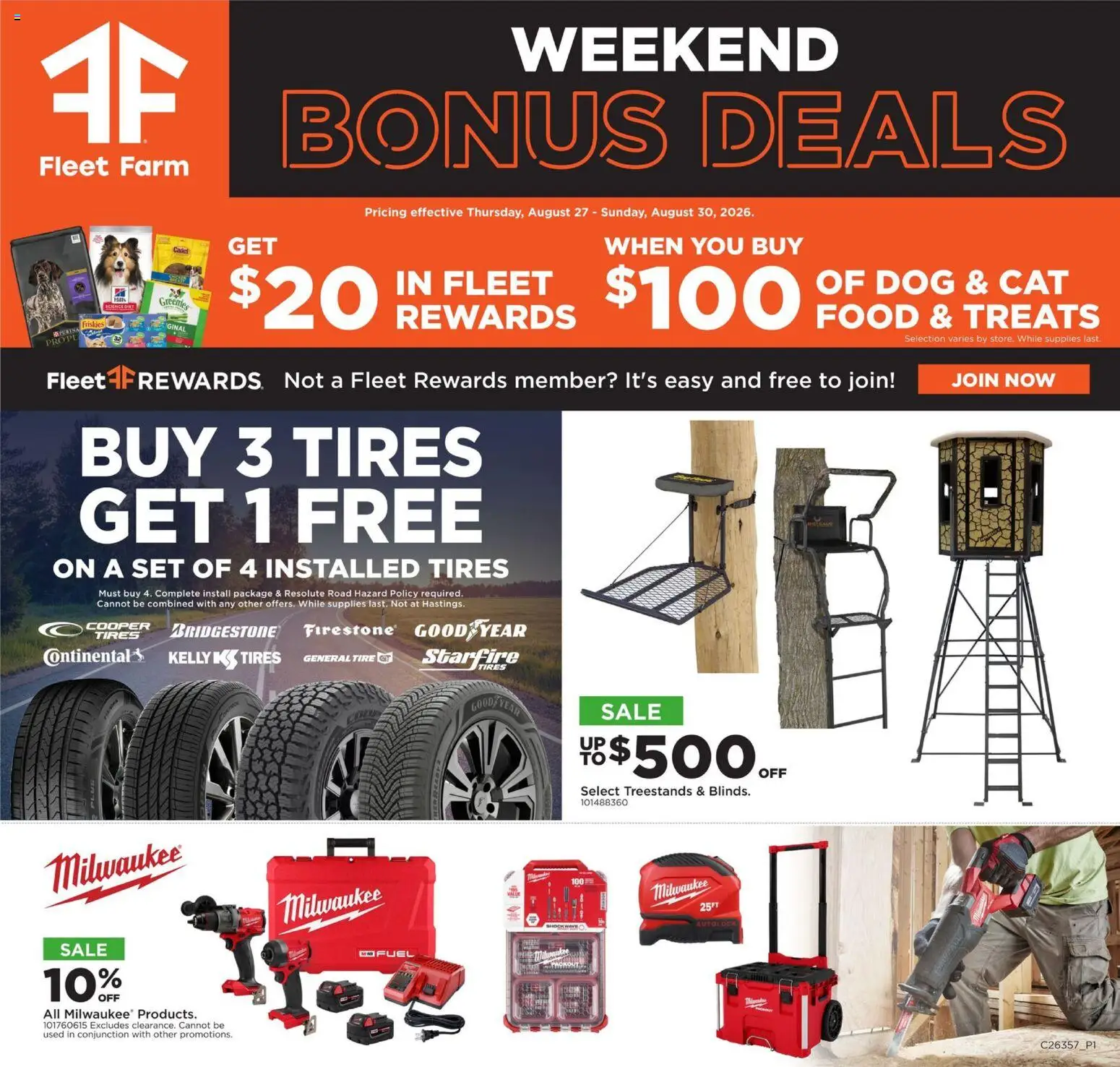 Mills Fleet Farm Weekly Ad - valid from 08/27/2026 | Page: 1 | Products: Tire