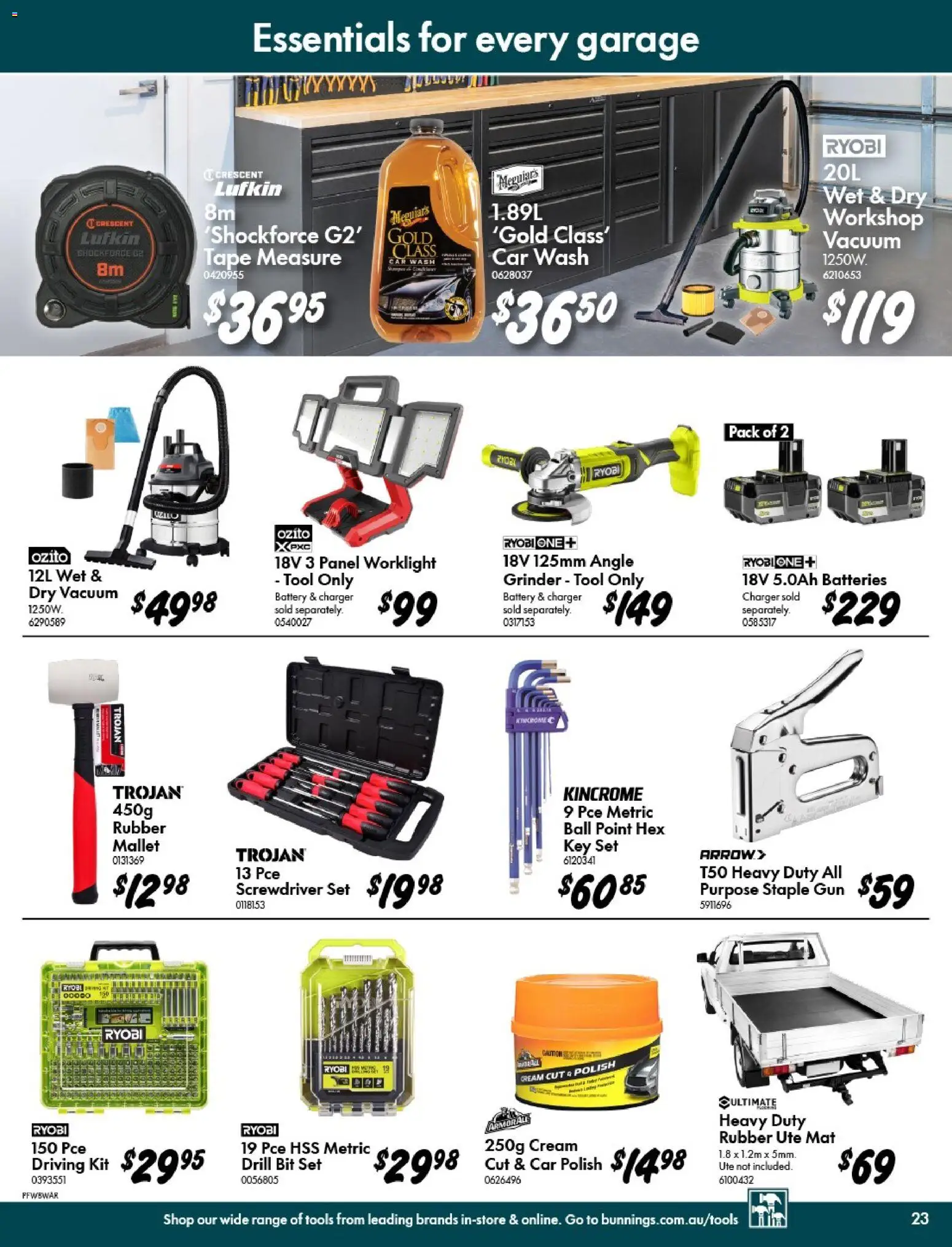 Bunnings Warehouse catalogue - valid from 20.05.2026 | Page: 23 | Products: Cream, Polish, Batteries, Tools