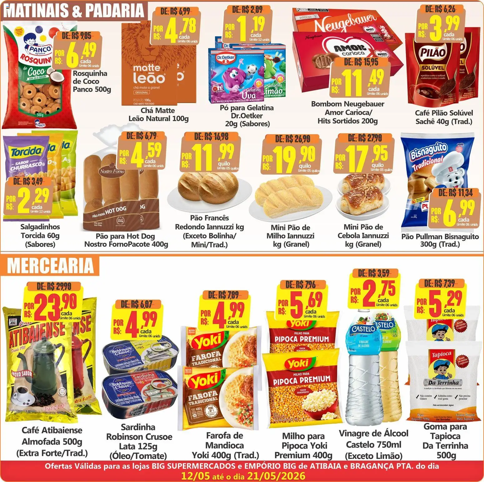 Big Supermercados Folheto - válido de 12.05.2026 | Página: 4 | Produtos: Mandioca, Pó, Rosquinha, Gelatina