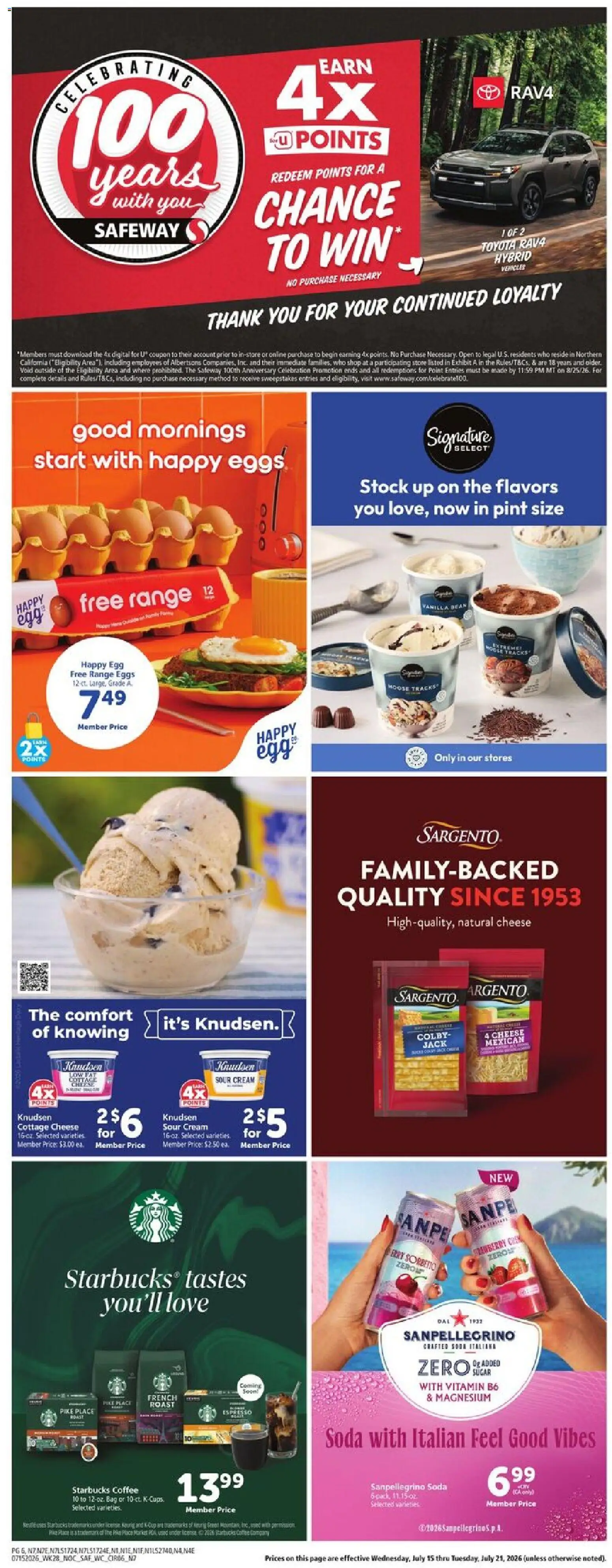 Safeway Weekly Ad - valid from 07/15/2026 | Page: 6 | Products: Wc, Eggs, Cottage cheese, 2人掛けソファ