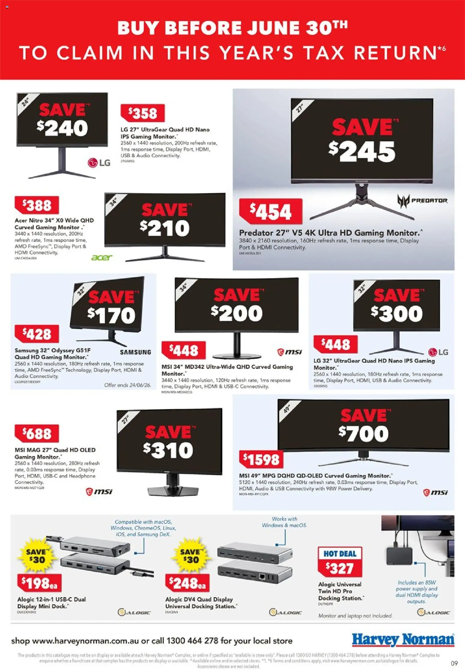 Harvey Norman catalogue - valid from 19/06/2026 | Page: 9 | Products: Monitor, Audio, Laptop, Usb
