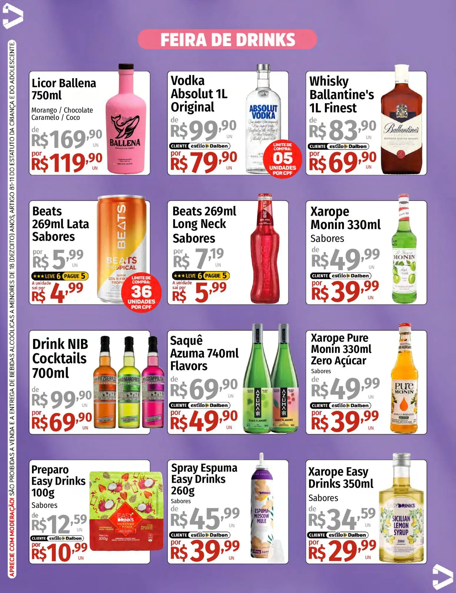 Supermercado Dalben Folheto - válido de 07/08/2026 | Página: 2 | Produtos: Coco, Maracujá, Whisky, Xarope
