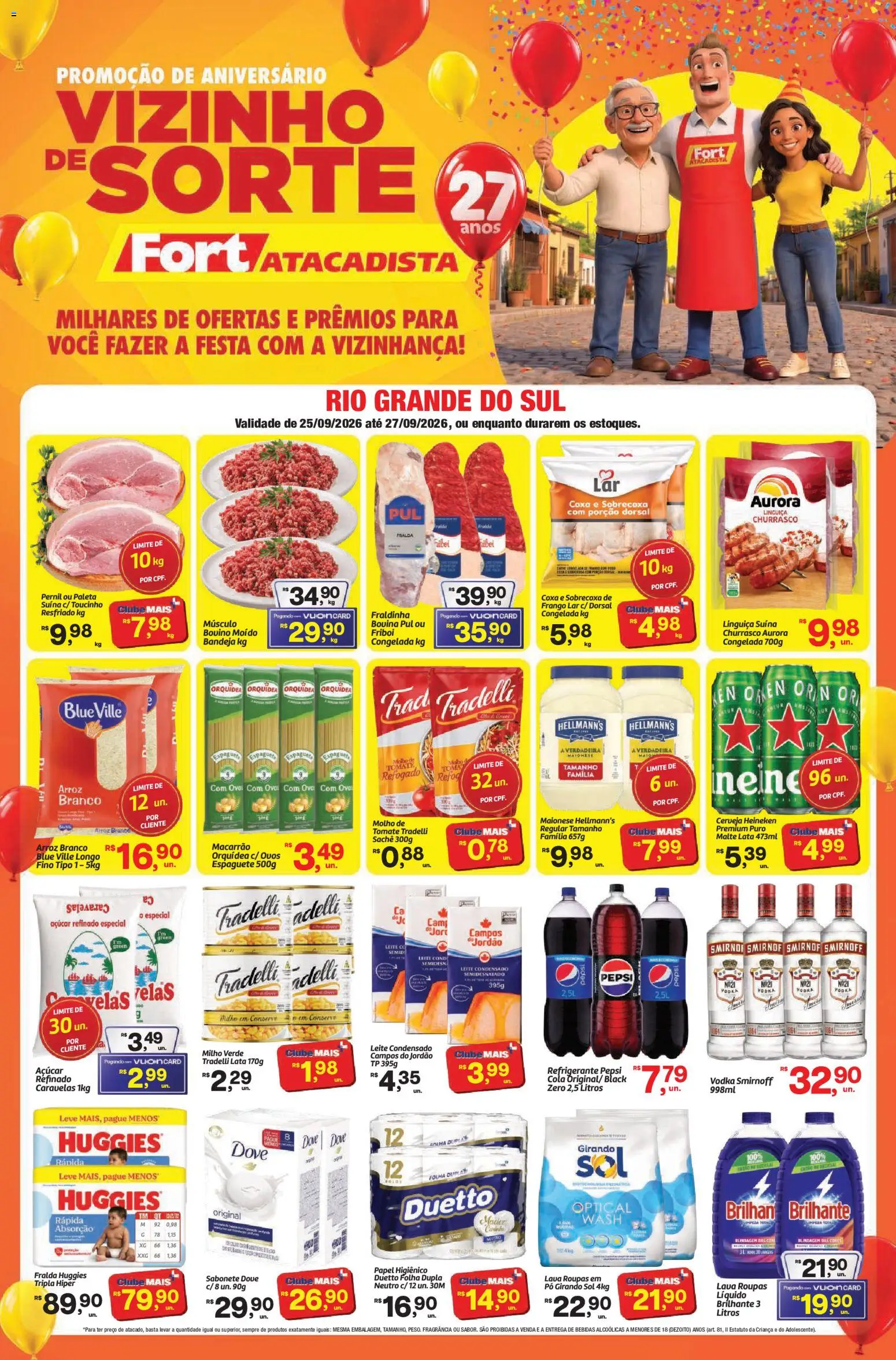 Fort Atacadista Folheto - válido de 25/09/2026 | Página: 1 | Produtos: Cola, Roupas, Bandeja, Leite condensado