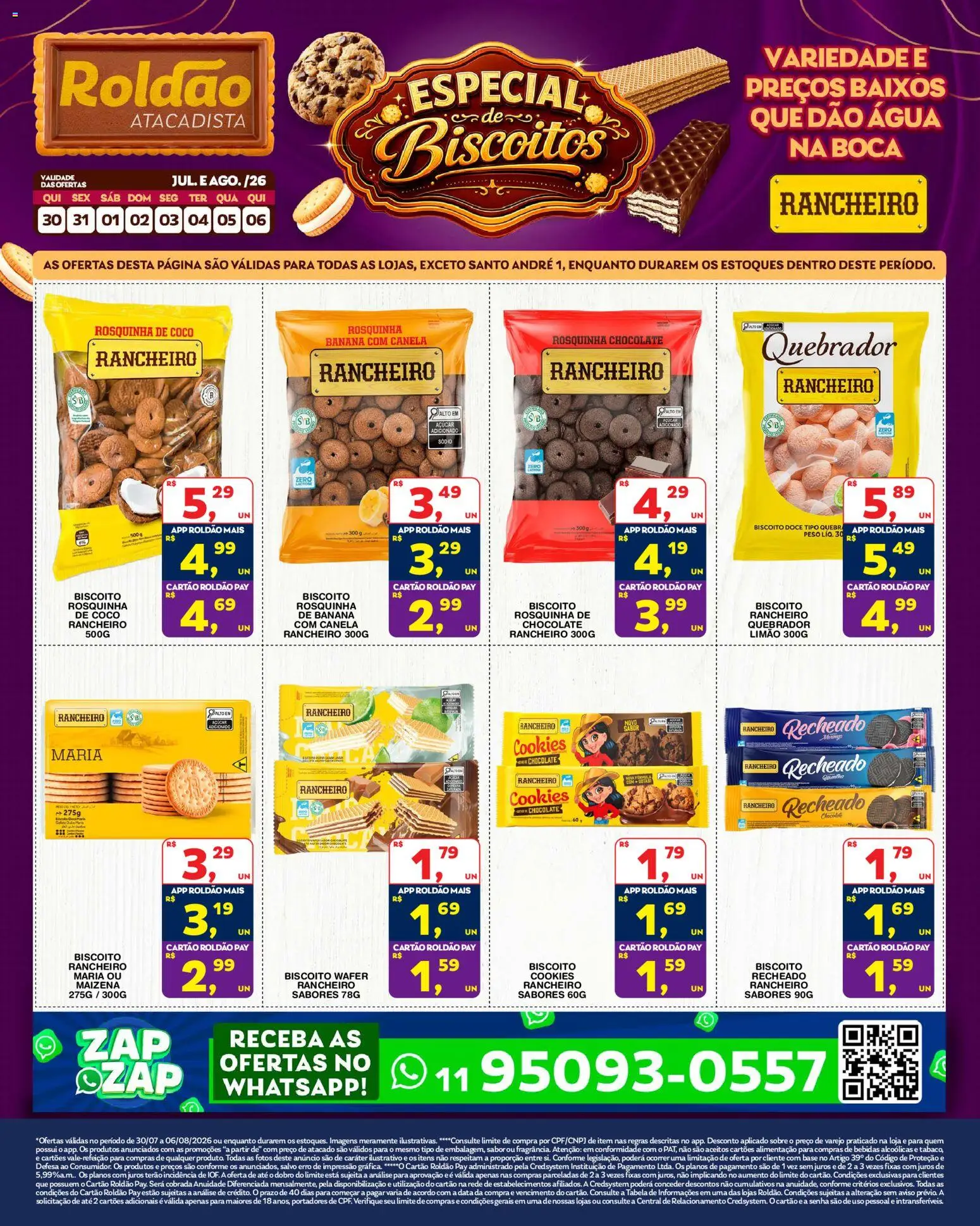 Roldão Folheto - válido de 30/07/2026 | Página: 1 | Produtos: Biscoito, Base, Açúcar, Cookies