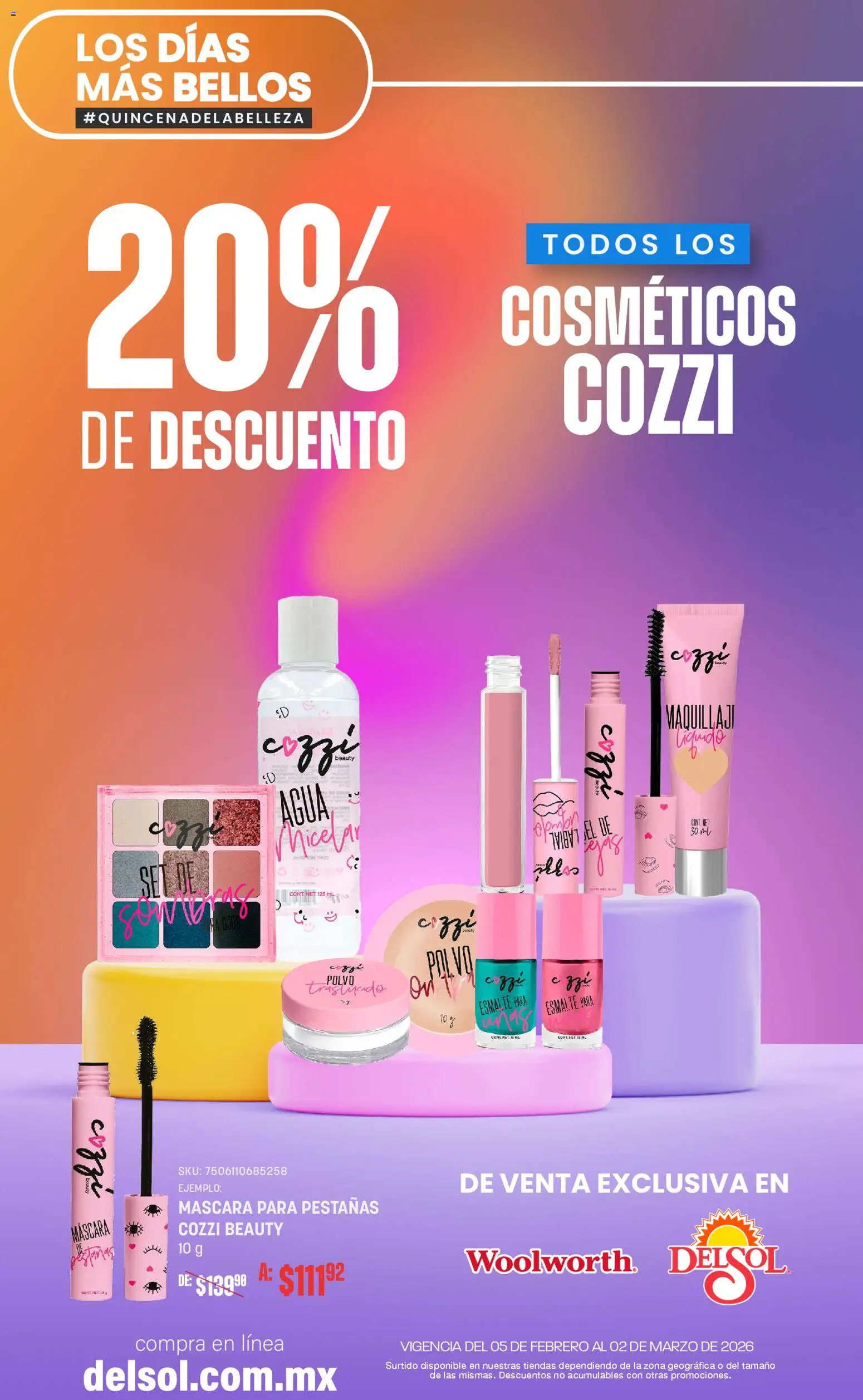 Nuevas ofertas de Del Sol y Woolworth válidas en toda la República Mexicana desde el 05/02/2026. ¡Encuentra las mejores ofertas en Del Sol y Woolworth catálogo! | Página: 23 | Productos: Máscara, Agua, Polvo