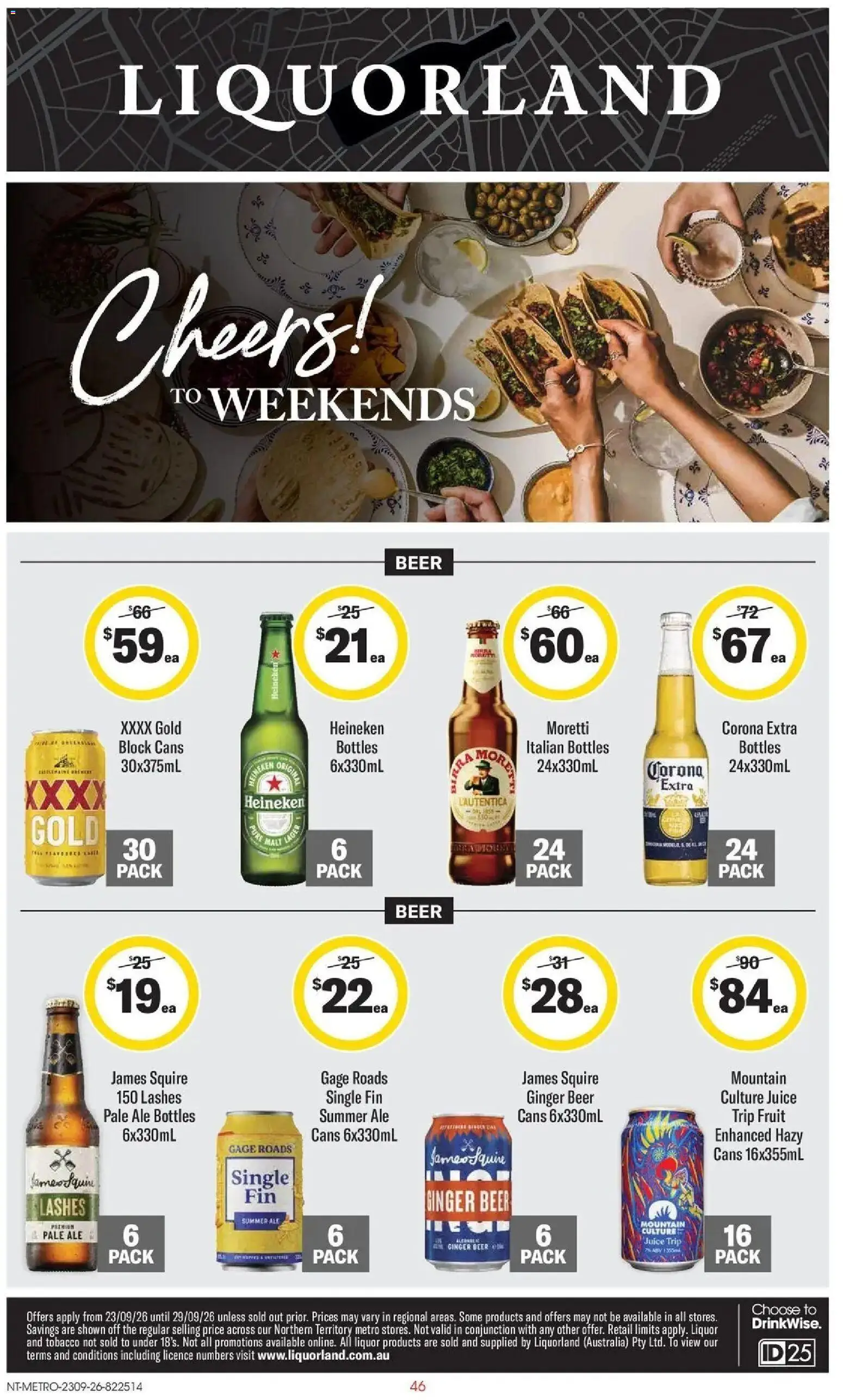 Coles catalogue - valid from 23/09/2026 | Page: 46 | Products: Heineken, Ginger, Juice, Beer
