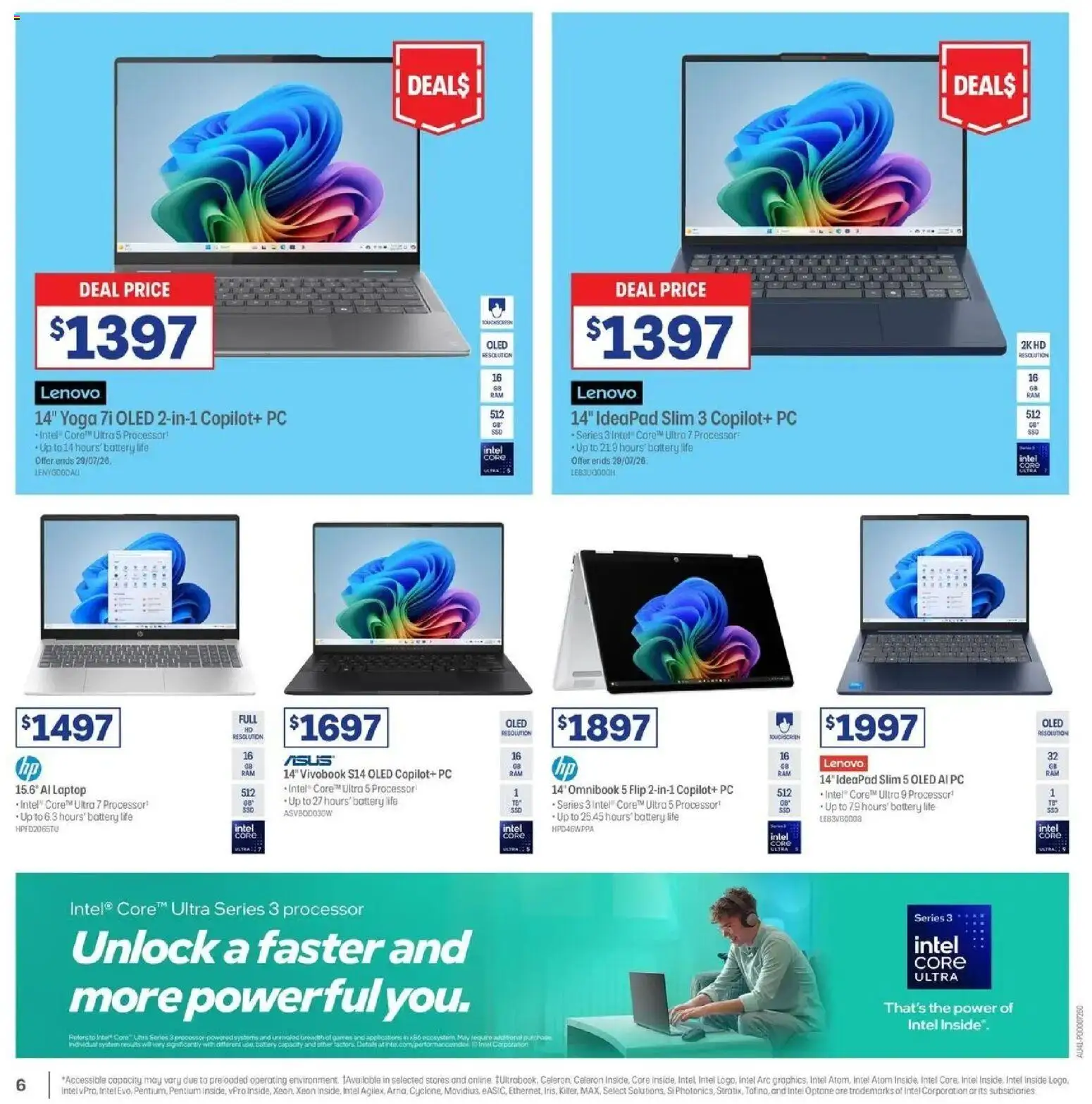 Officeworks catalogue - valid from 12/07/2026 | Page: 6 | Products: Battery, Pc, Laptop