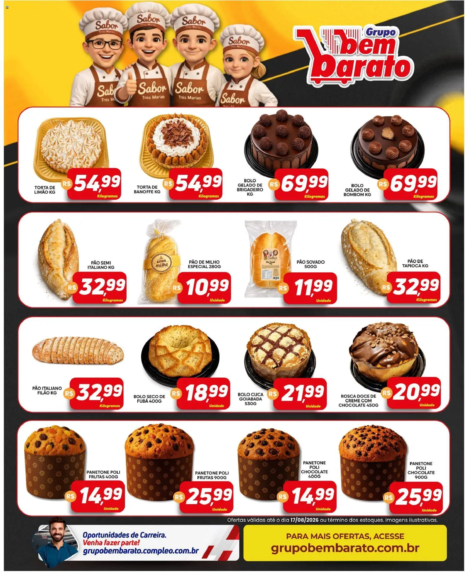 Supermercado Bem Barato Folheto - válido de 11/08/2026 | Página: 4 | Produtos: Frutas, Tapioca, Pão, Milho